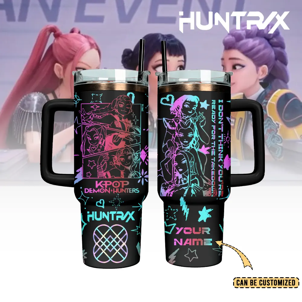 Huntrix x Kpop Demon Hunters Music Custom Stanley Quencher 40oz Stainless Steel Tumbler With Handle
