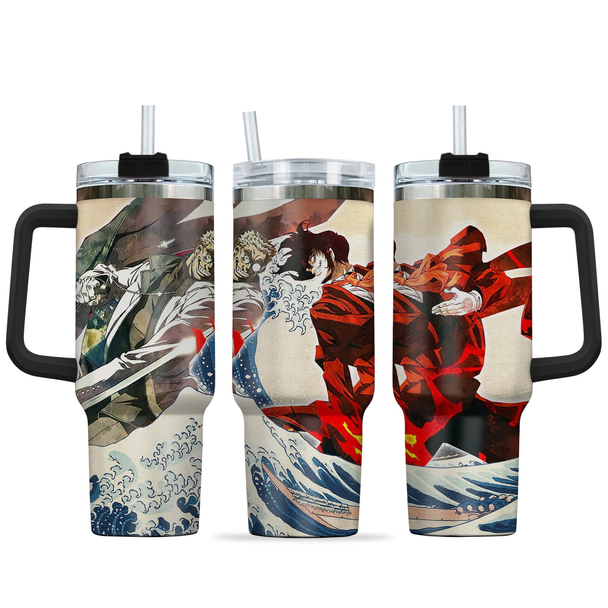 Alucard Hellsing Anime Custom Stanley Quencher 40oz Stainless Steel Tumbler With Handle