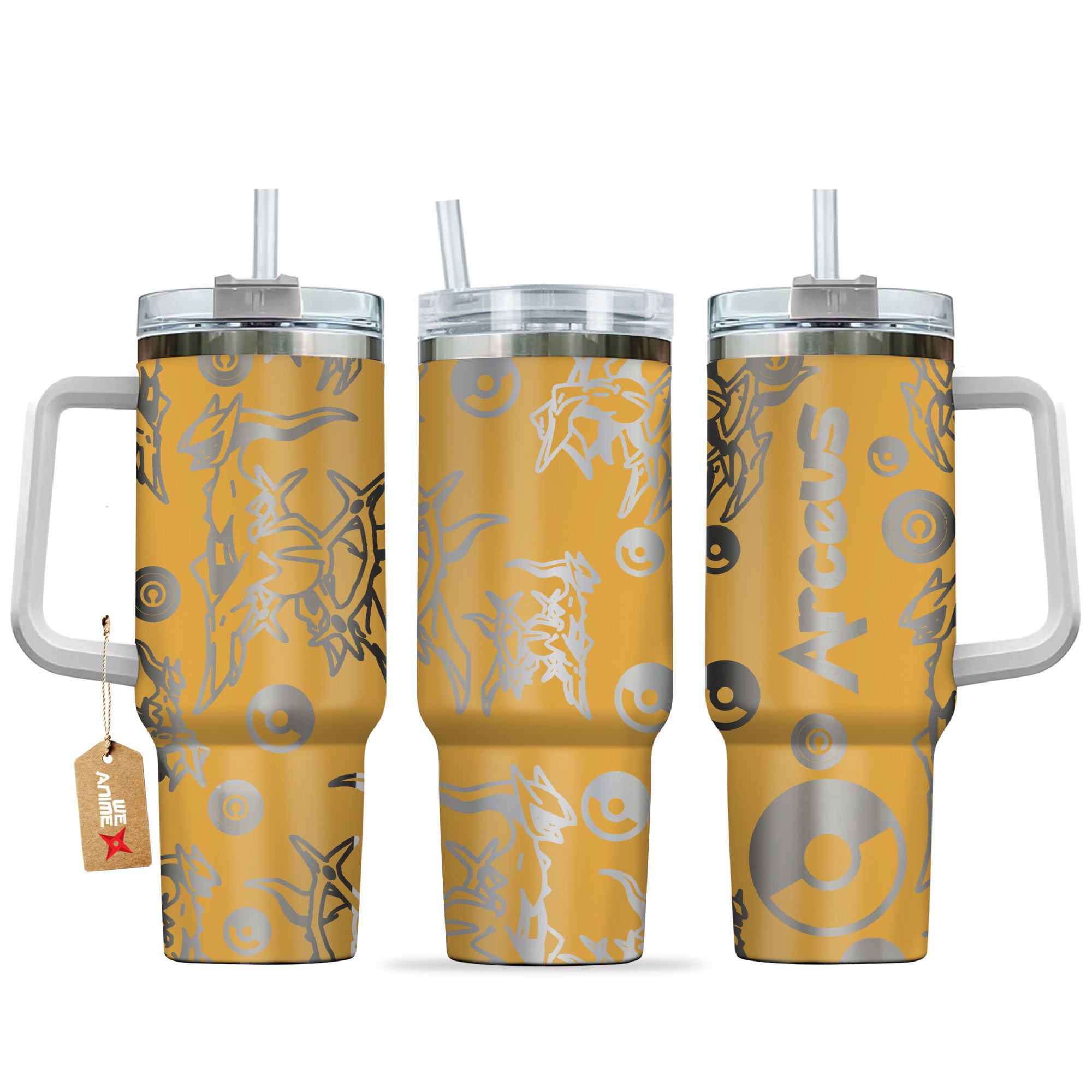 Arceus Pokemon Anime Custom Stanley Quencher 40oz Stainless Steel Tumbler With Handle