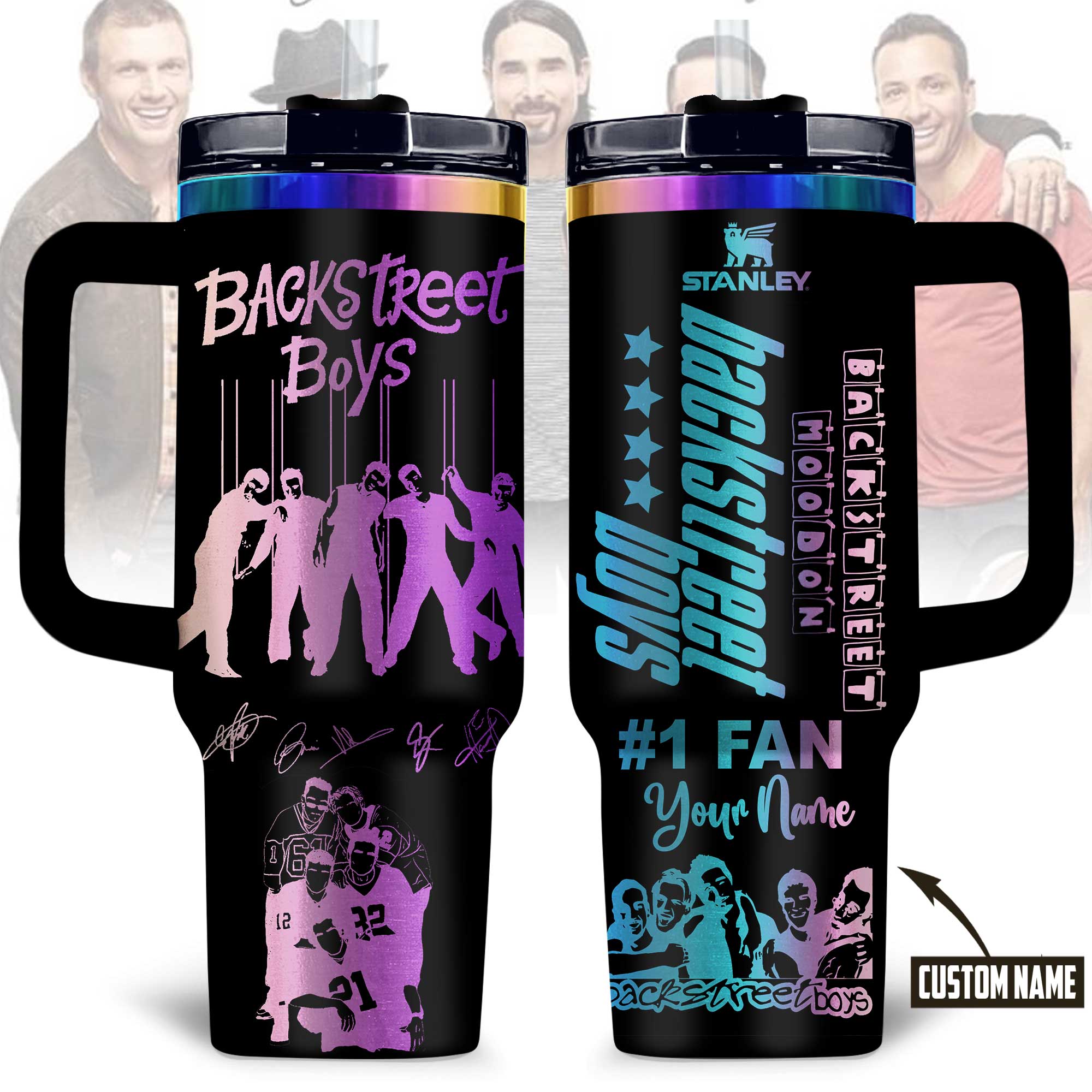 Backstreet Boys Music Custom Stanley Quencher 40oz Stainless Steel Tumbler With Handle
