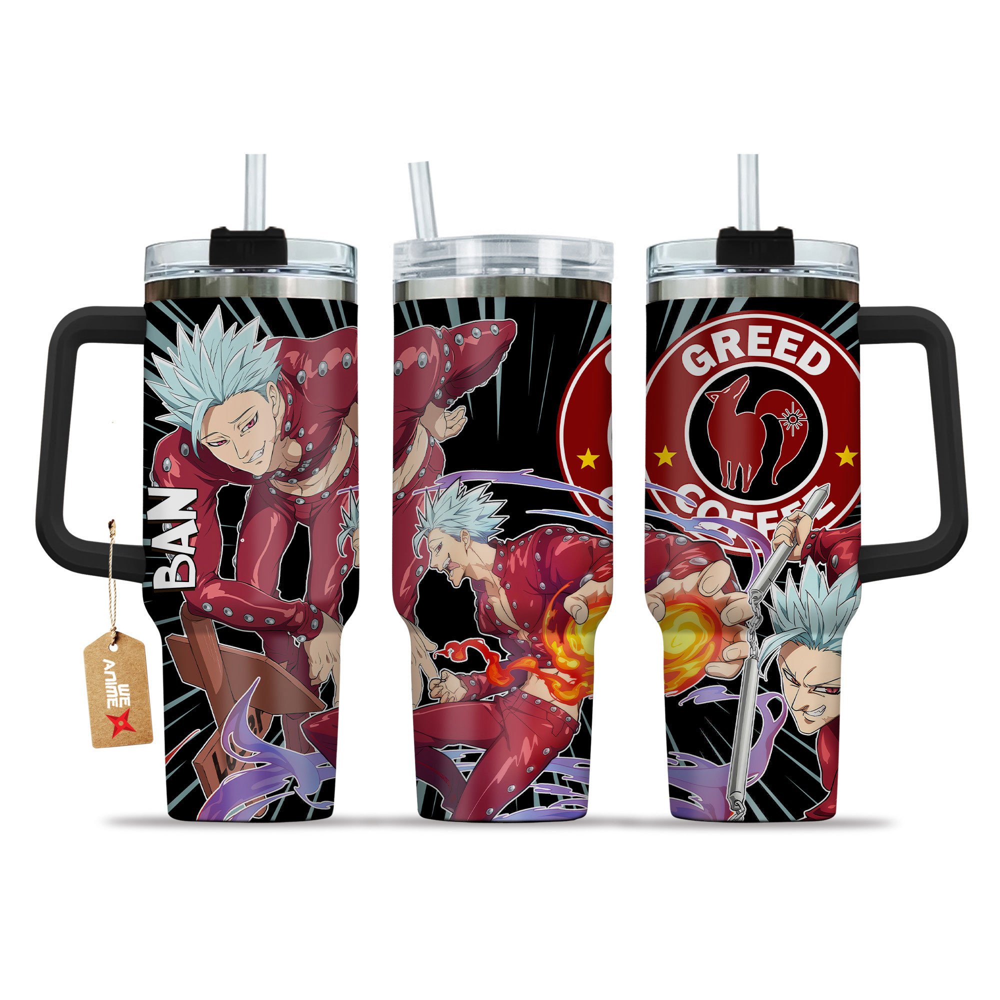 Ban The Seven Deadly Sins Anime Custom Stanley Quencher 40oz Stainless Steel Tumbler With Handle