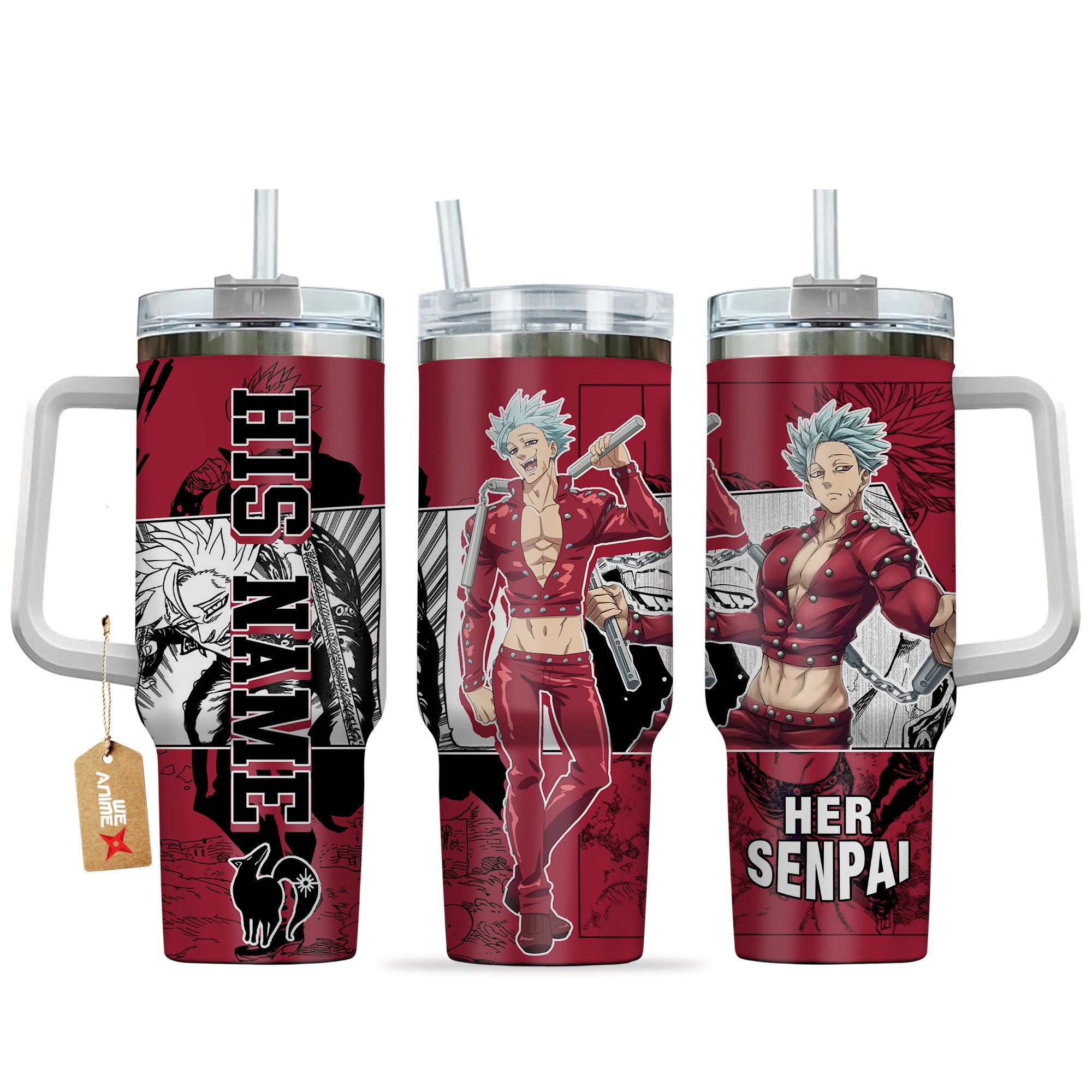 Ban The Seven Deadly Sins Anime Custom Stanley Quencher 40oz Stainless Steel Tumbler With Handle