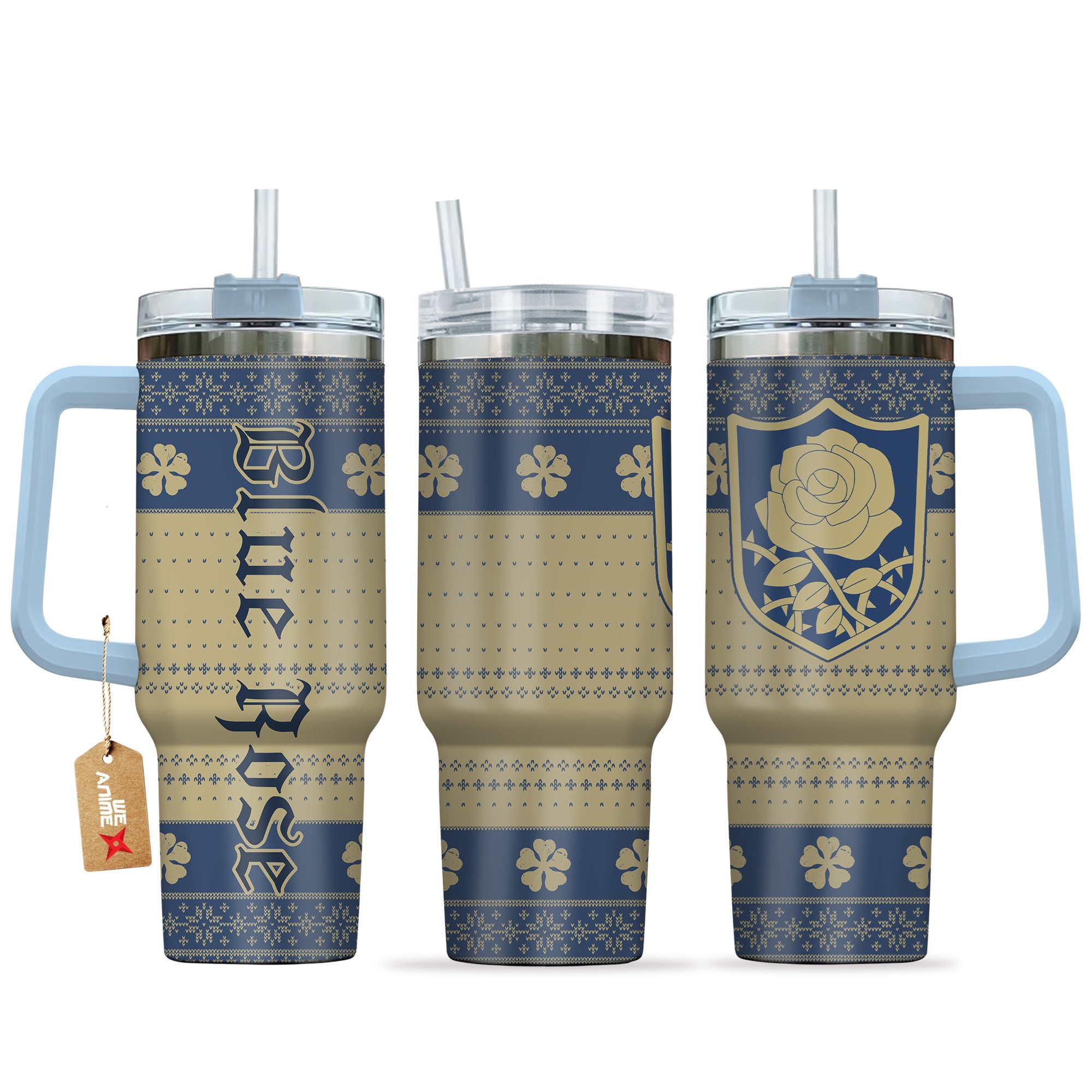Blue Rose Black Clover Anime Custom Stanley Quencher 40oz Stainless Steel Tumbler With Handle