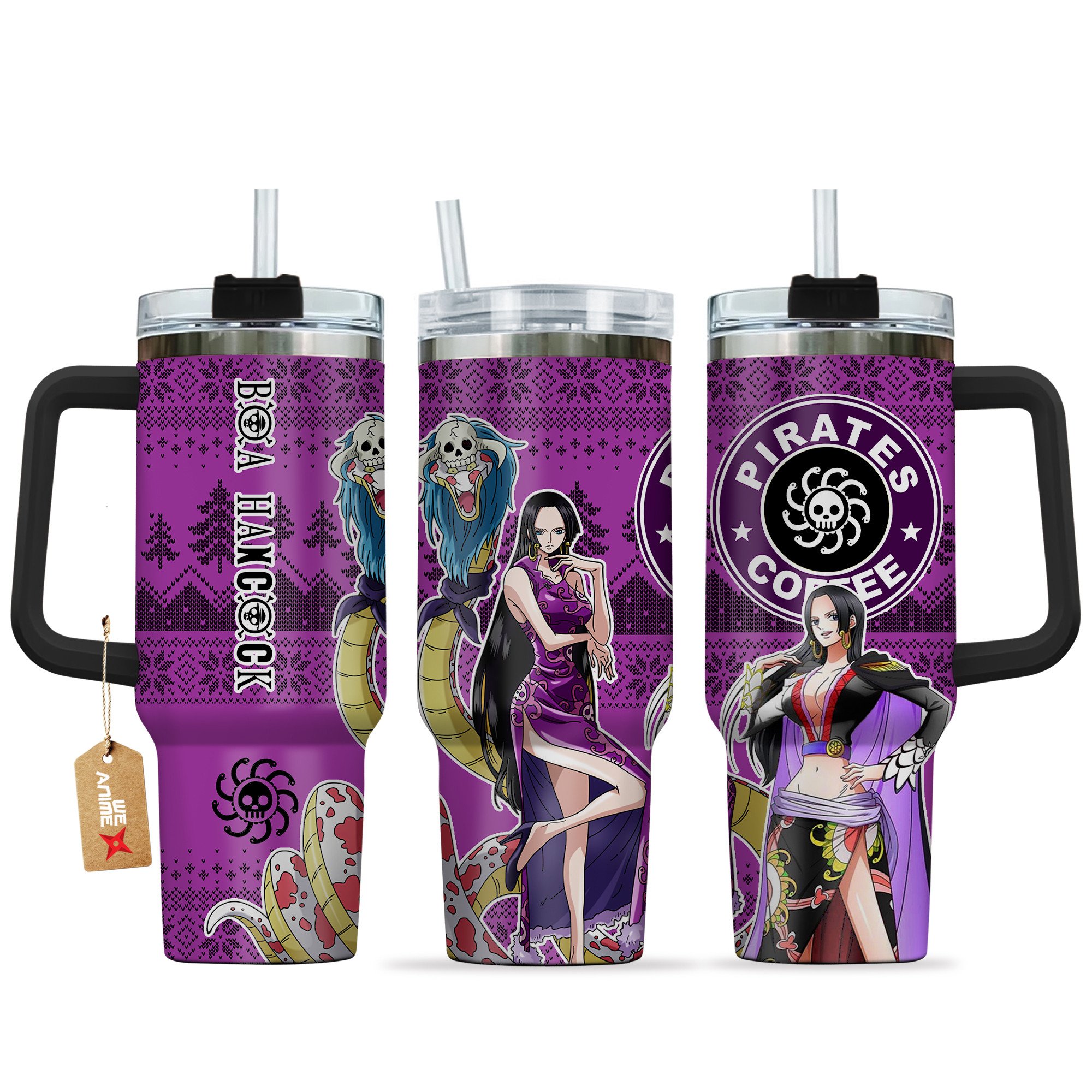 Boa Hancock One Piece Anime Custom Stanley Quencher 40oz Stainless Steel Tumbler With Handle