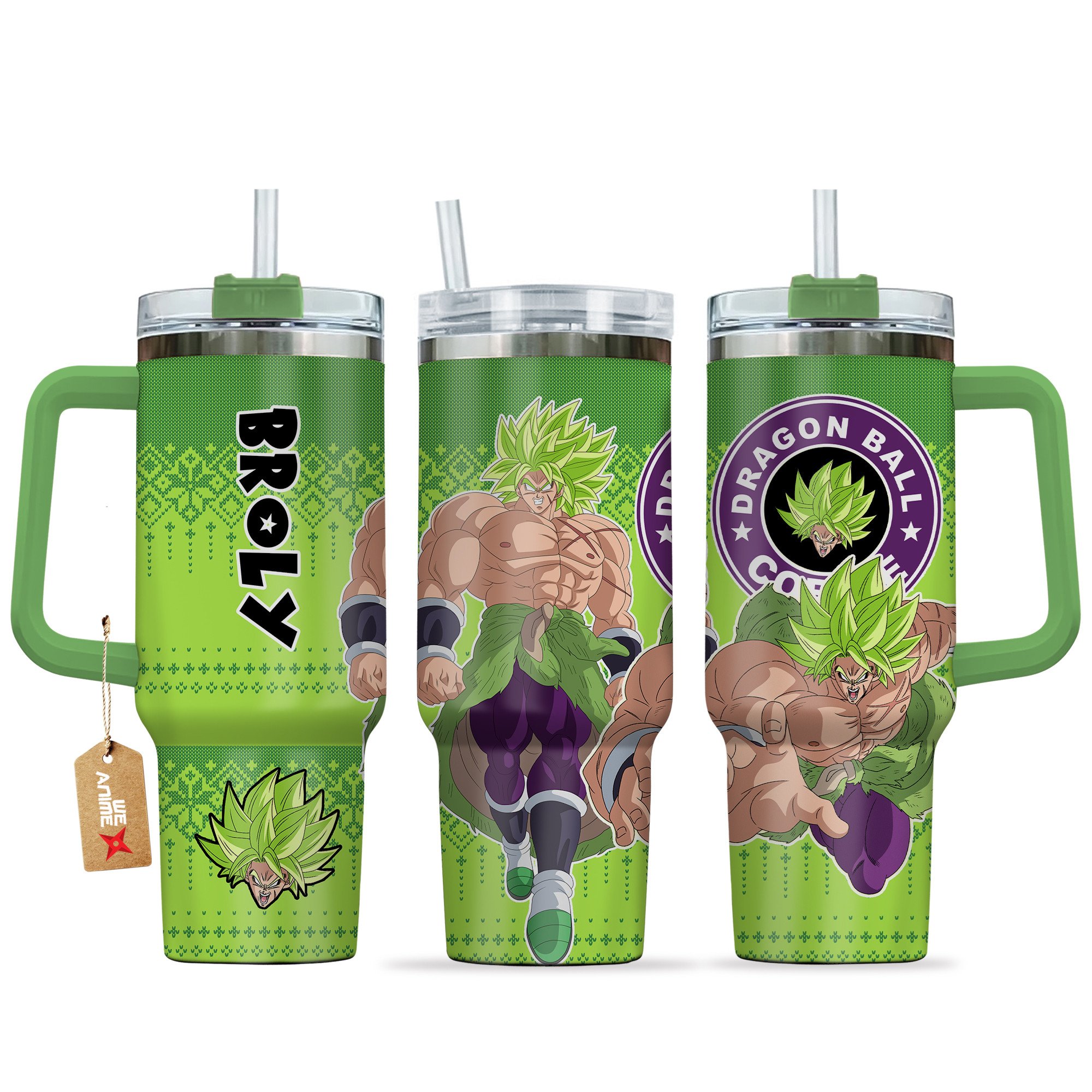 Broly Legendary Super Saiyan Dragon Ball z Anime Custom Stanley Quencher 40oz Stainless Steel Tumbler With Handle