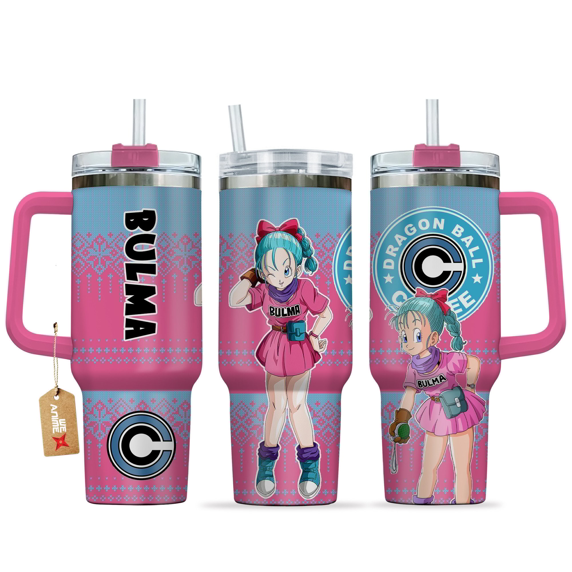 Bulma Dragon Ball Anime Custom Stanley Quencher 40oz Stainless Steel Tumbler With Handle