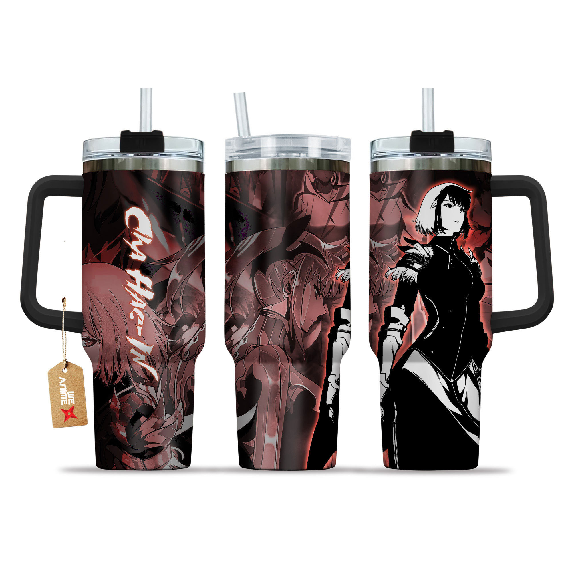 Cha Hae-In Solo Leveling Anime Custom Stanley Quencher 40oz Stainless Steel Tumbler With Handle