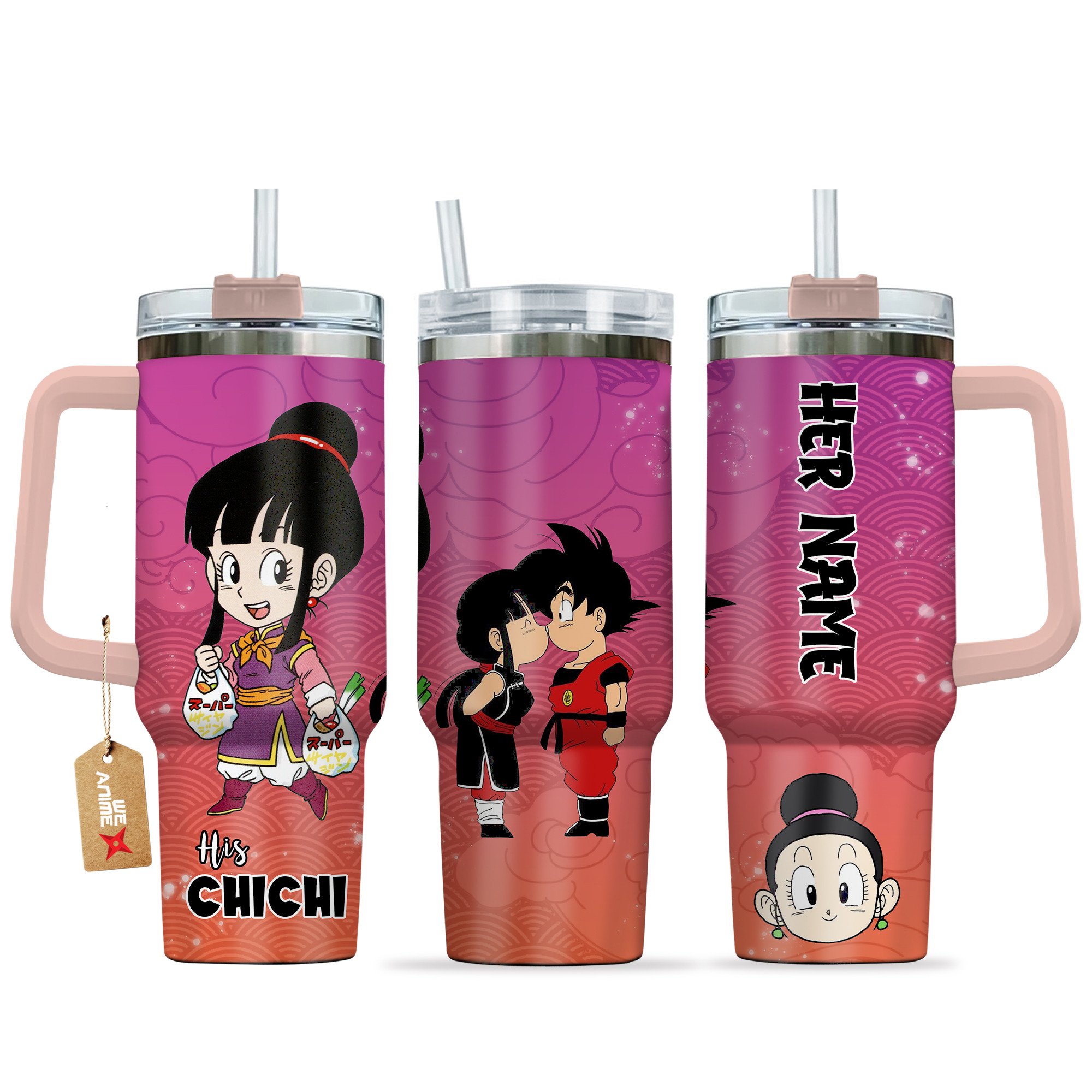 Chichi Dragon Ball Anime Valentine Custom Stanley Quencher 40oz Stainless Steel Tumbler With Handle