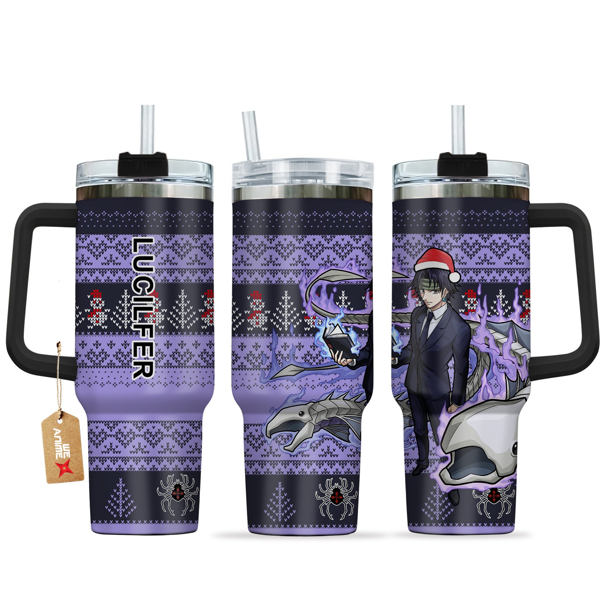 Chrollo Lucilfer Hunter x Hunter Anime Custom Stanley Quencher 40oz Stainless Steel Tumbler With Handle
