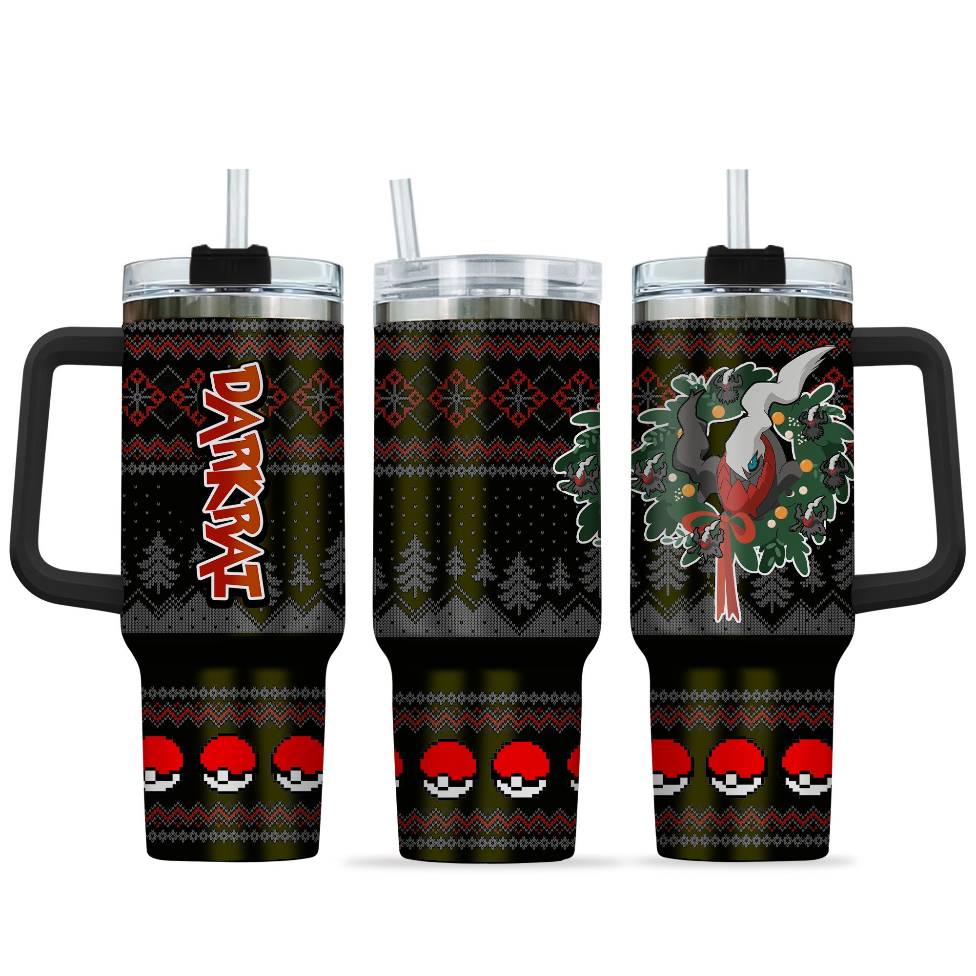Darkrai Pokemon Anime Custom Stanley Quencher 40oz Stainless Steel Tumbler With Handle