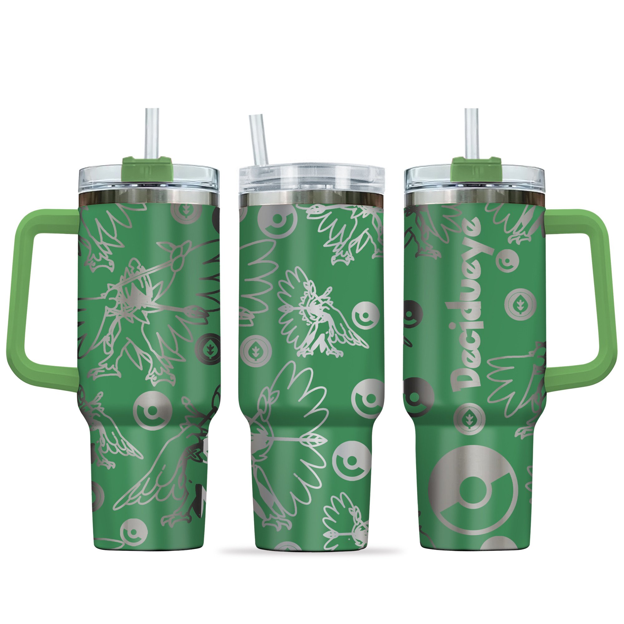 Decidueye Pokemon Anime Custom Stanley Quencher 40oz Stainless Steel Tumbler With Handle