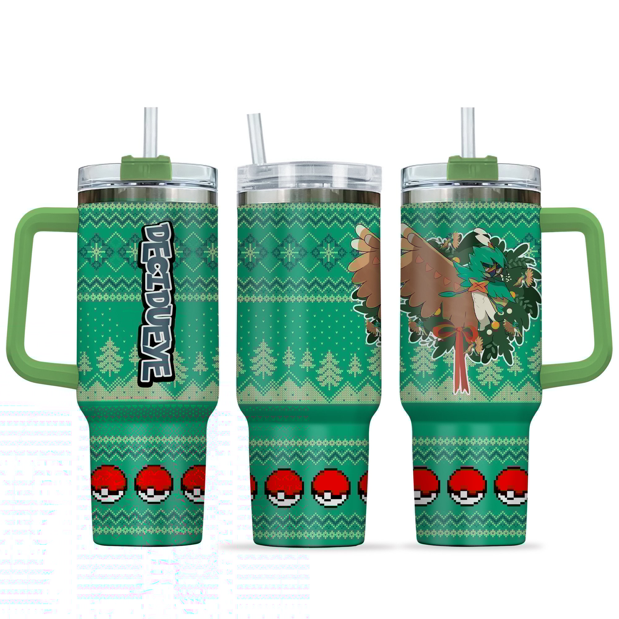 Decidueye Pokemon Anime Custom Stanley Quencher 40oz Stainless Steel Tumbler With Handle