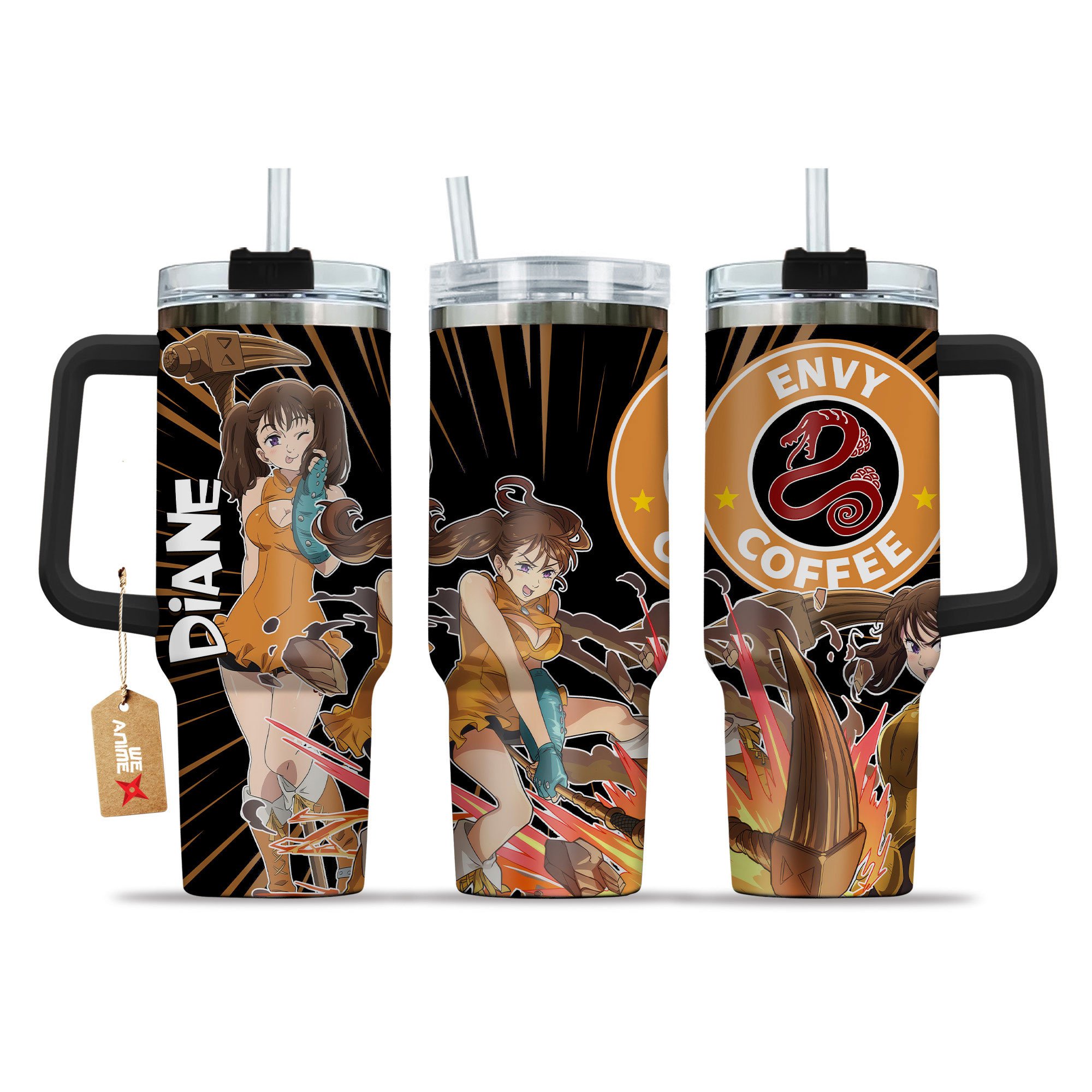 Diane (Envy) Hunter x Hunter Anime Custom Stanley Quencher 40oz Stainless Steel Tumbler With Handle