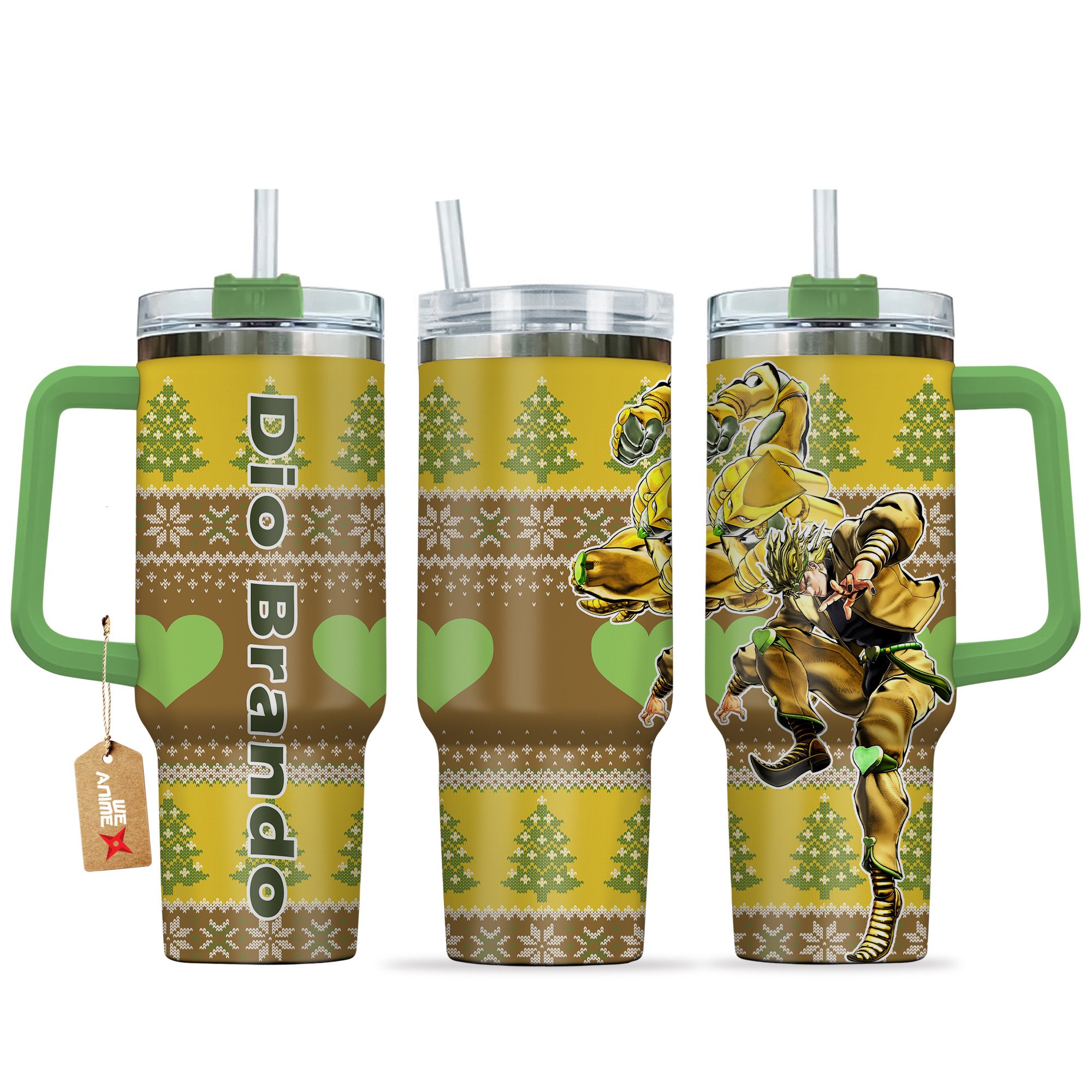 Dio Brando JoJo's Bizarre Anime Custom Stanley Quencher 40oz Stainless Steel Tumbler With Handle
