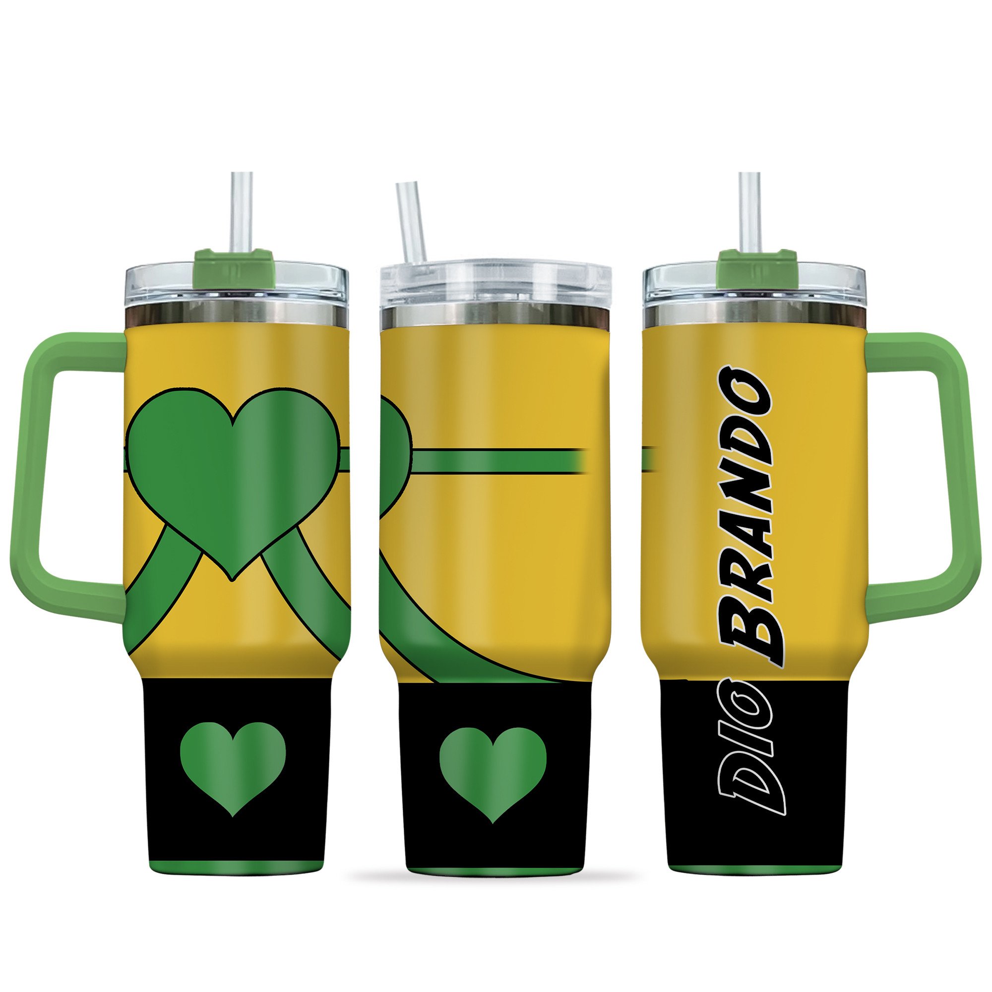 Dio Brando JoJo's Bizarre Anime Custom Stanley Quencher 40oz Stainless Steel Tumbler With Handle