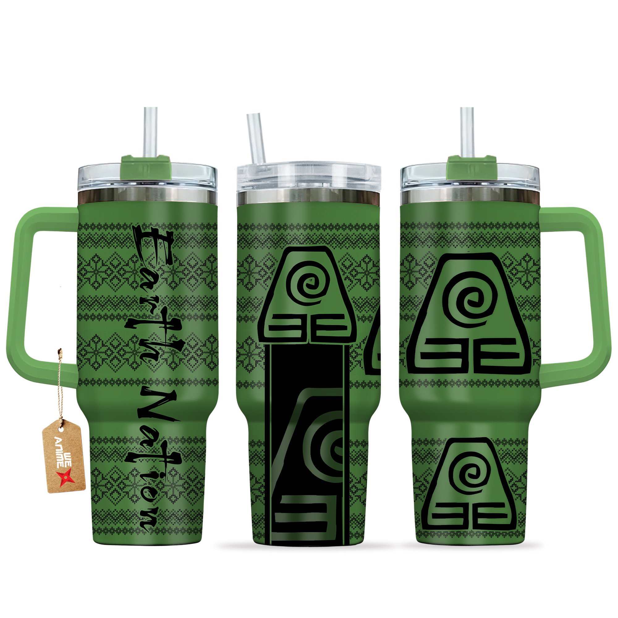Earth Nation Avatar Anime Custom Stanley Quencher 40oz Stainless Steel Tumbler With Handle