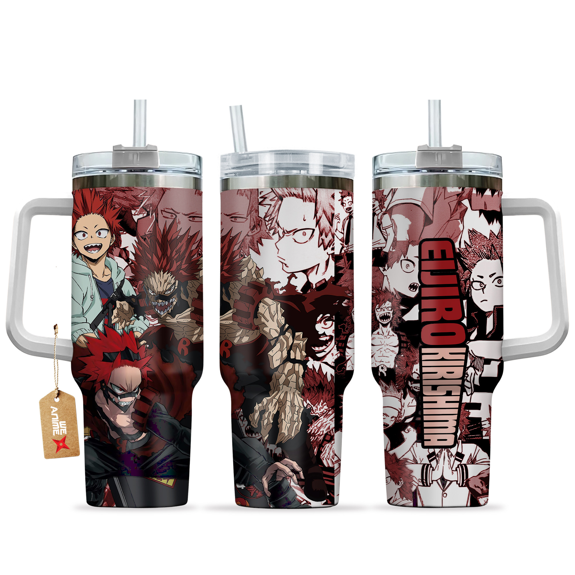 Eijiro Kirishima (Red Riot) My Hero Academia Anime Custom Stanley Quencher 40oz Stainless Steel Tumbler With Handle