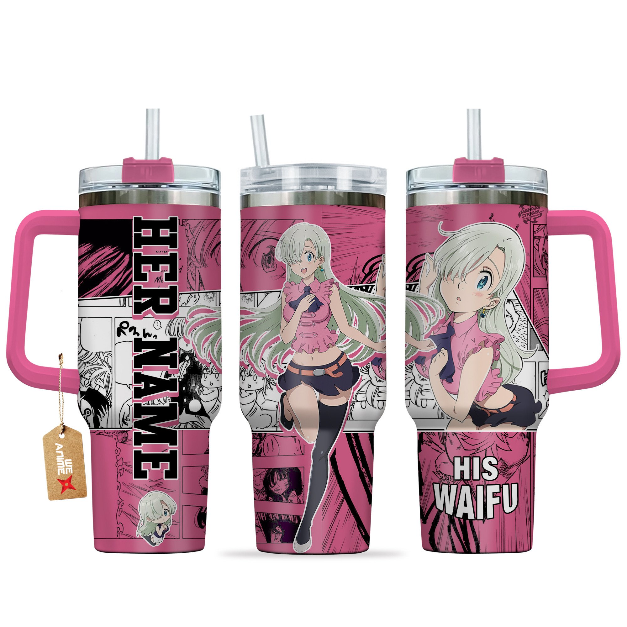Elizabeth Liones The Seven Deadly Sins Anime Valentine Custom Stanley Quencher 40oz Stainless Steel Tumbler With Handle