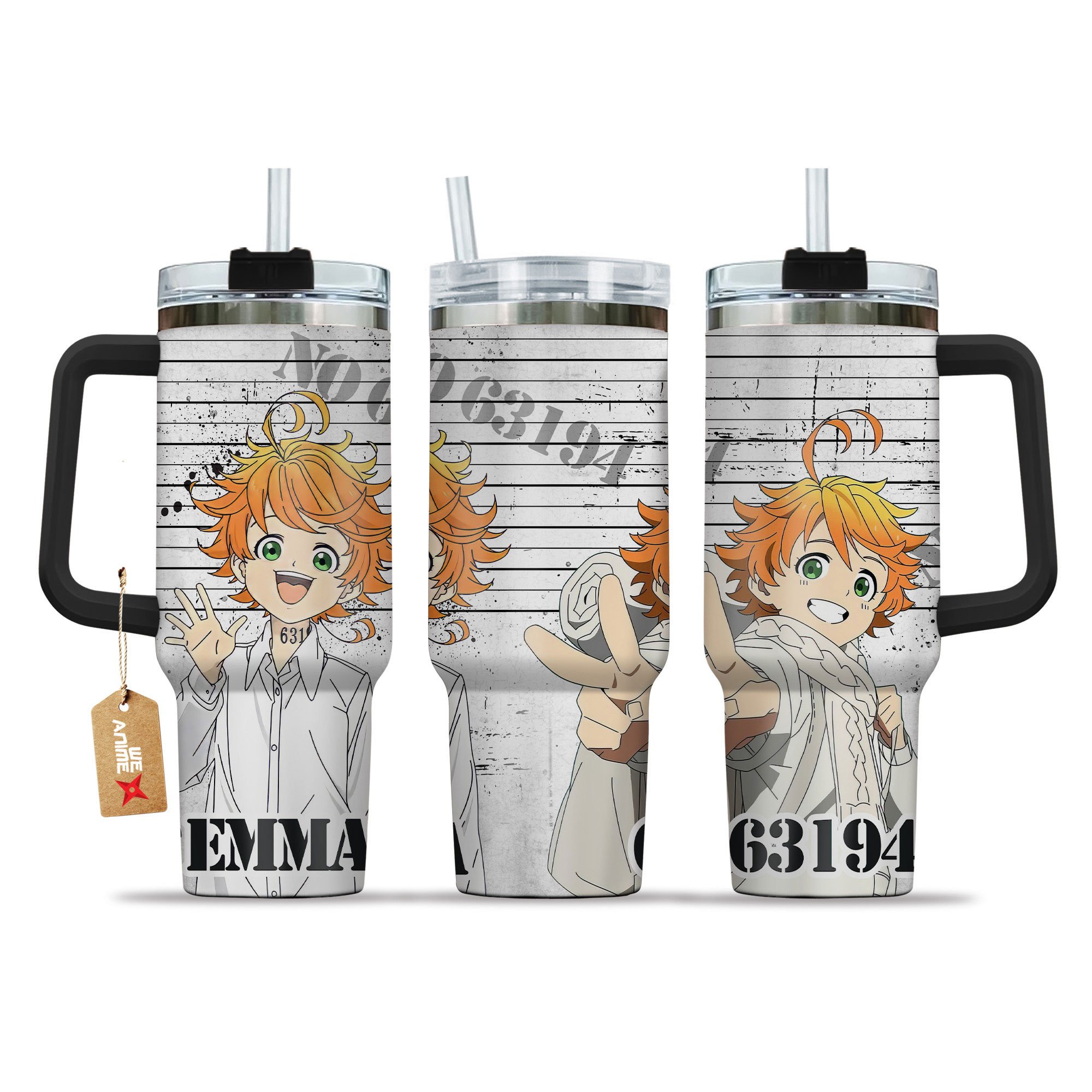 Emma The Promised Neverland Anime Custom Stanley Quencher 40oz Stainless Steel Tumbler With Handle