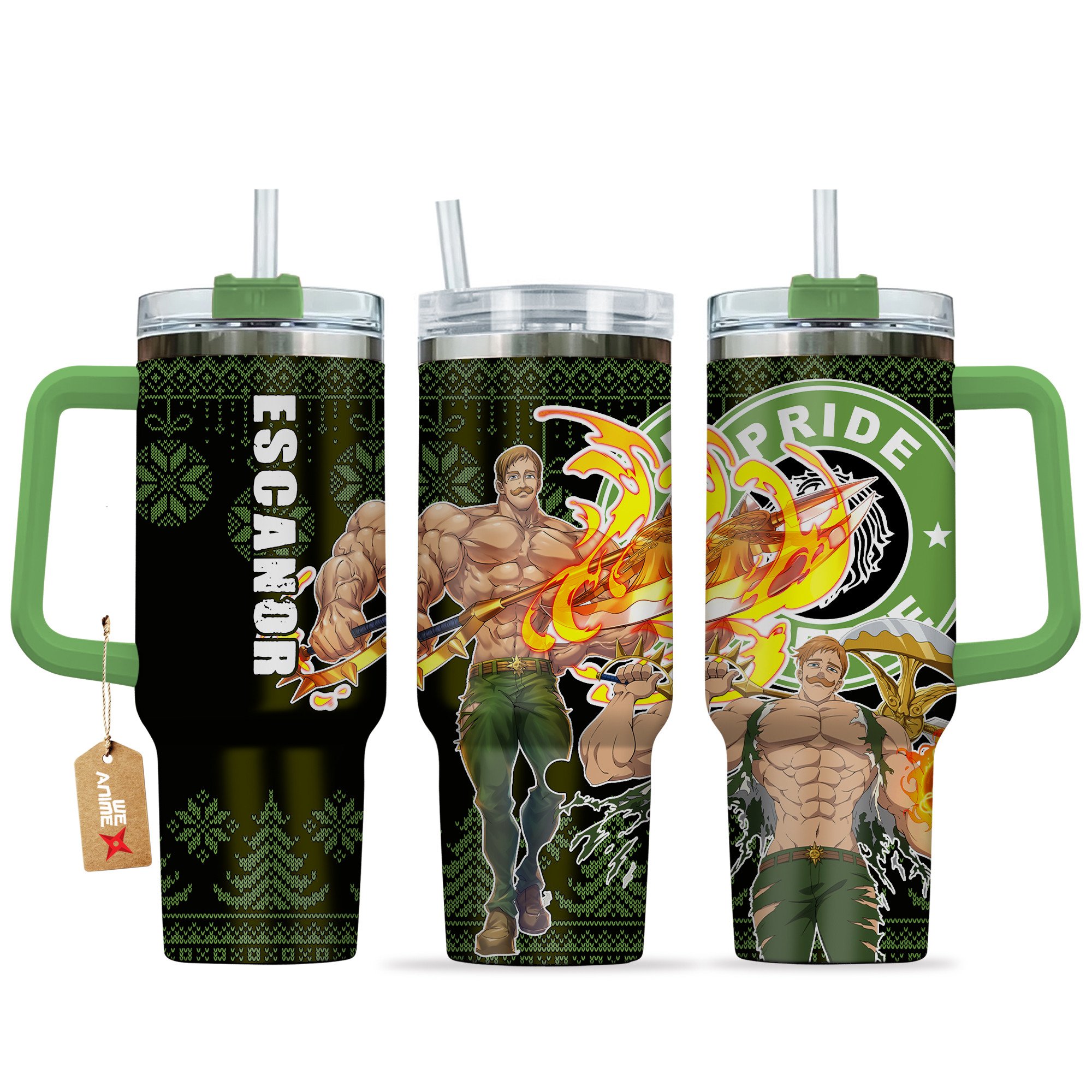 Escanor The Seven Deadly Sins Anime Custom Stanley Quencher 40oz Stainless Steel Tumbler With Handle