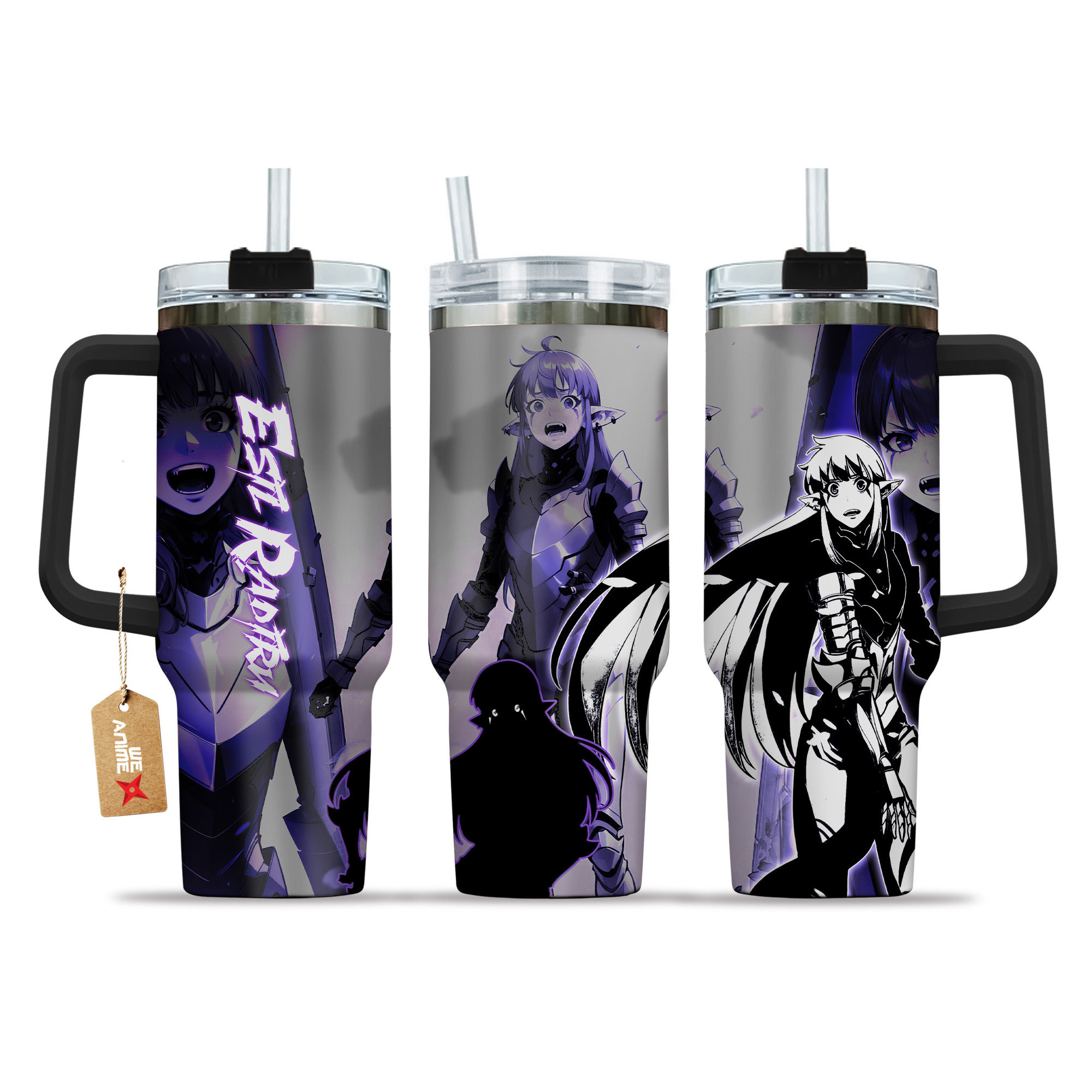 Esil Radiru Solo Leveling Anime Custom Stanley Quencher 40oz Stainless Steel Tumbler With Handle