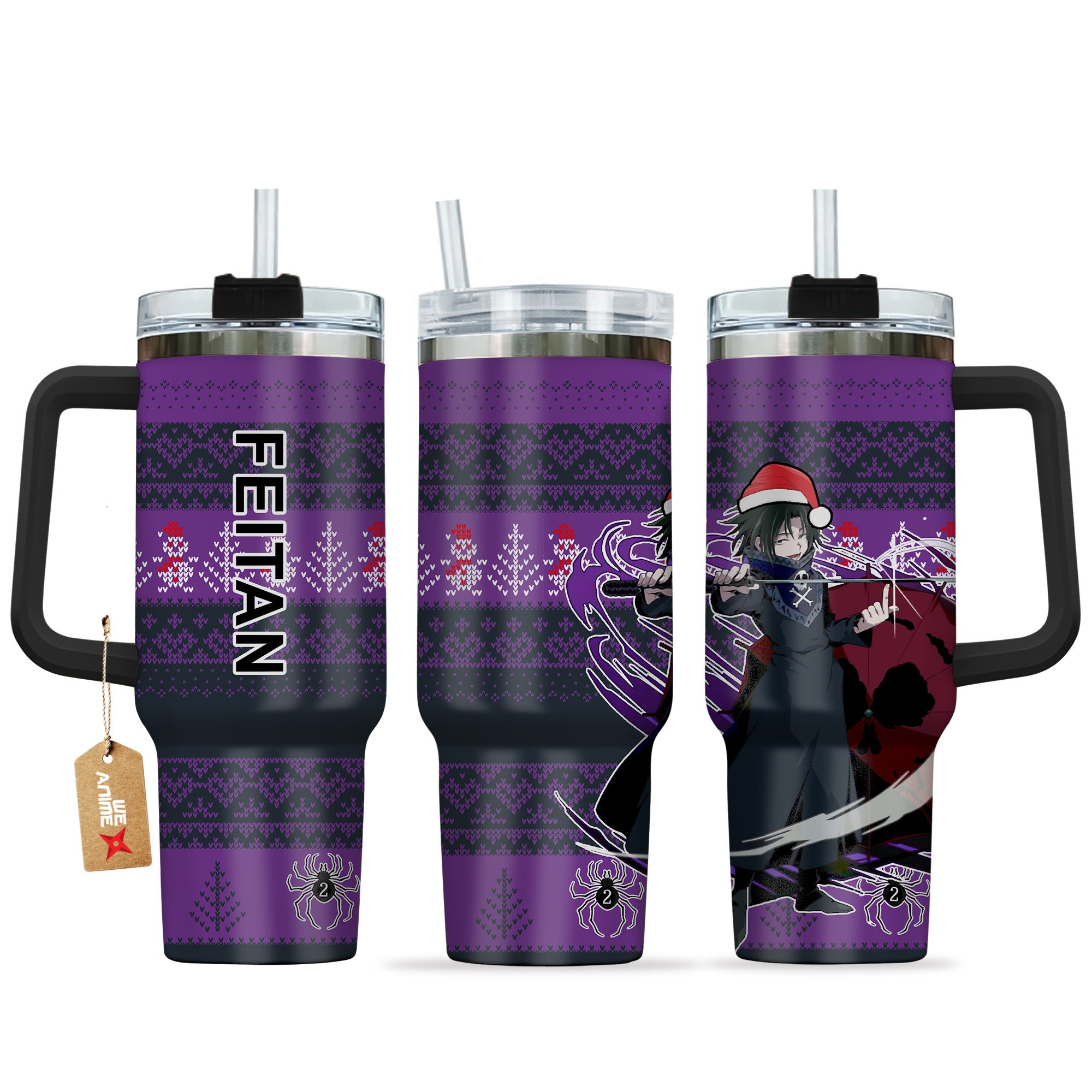 Feitan Portor Hunter x Hunter Anime Custom Stanley Quencher 40oz Stainless Steel Tumbler With Handle
