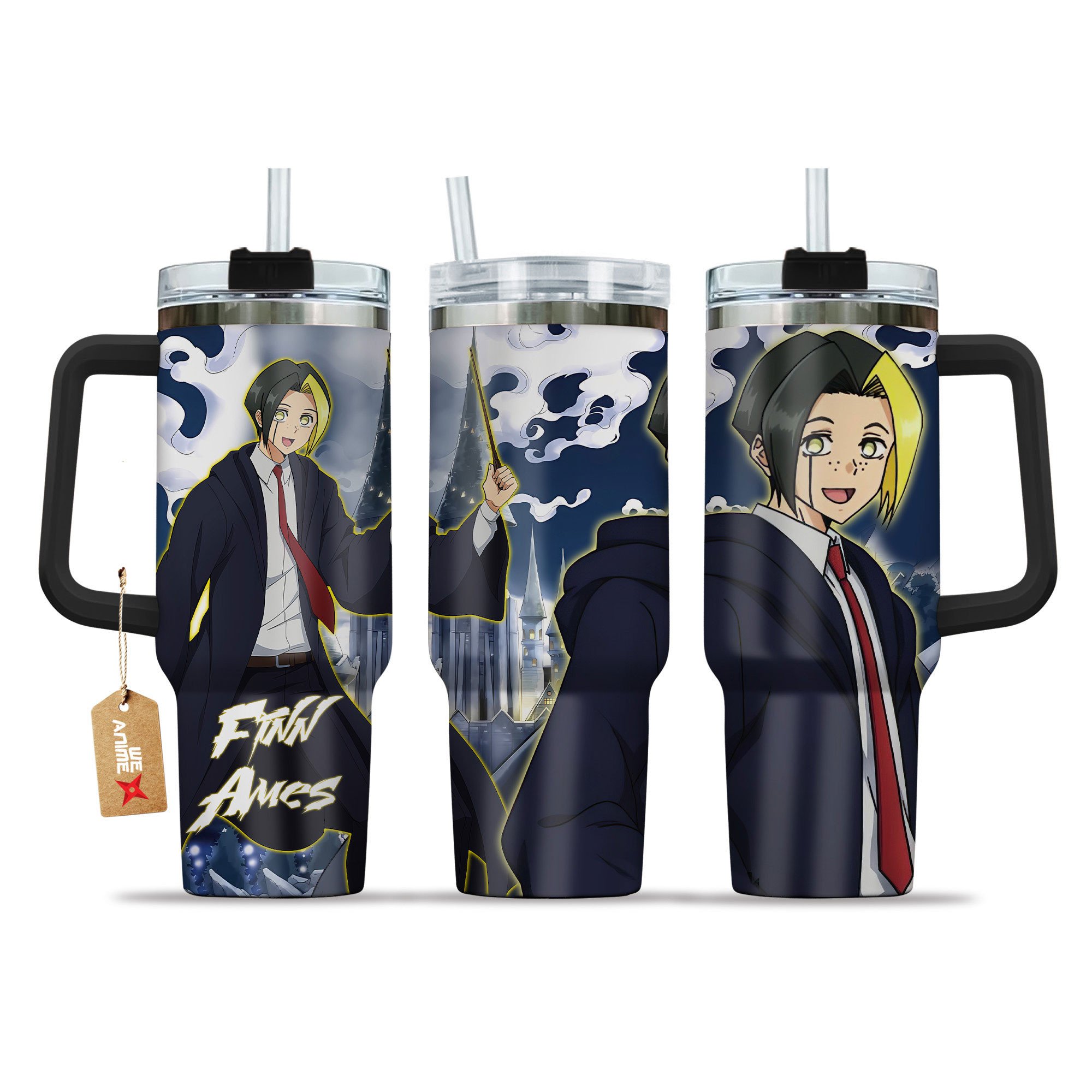 Finn Ames Mashle Anime Custom Stanley Quencher 40oz Stainless Steel Tumbler With Handle