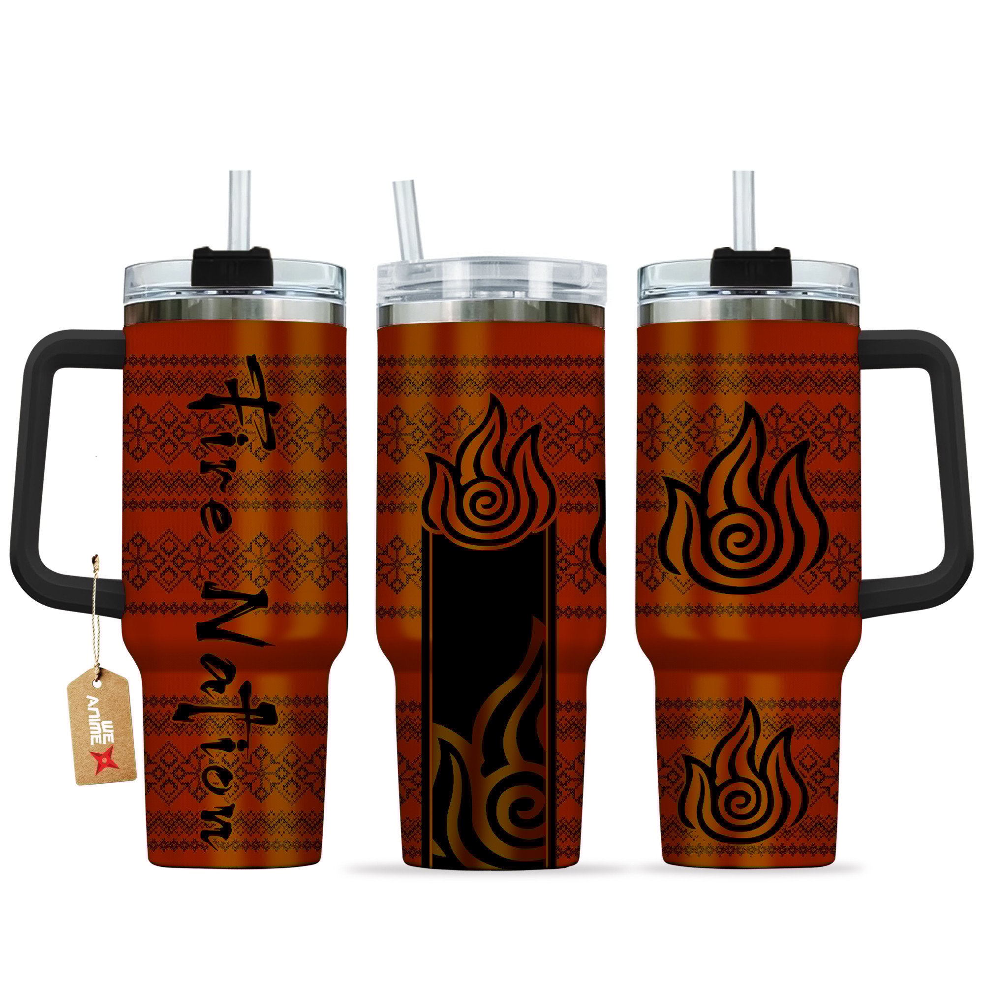 Fire Nation Avatar Anime Custom Stanley Quencher 40oz Stainless Steel Tumbler With Handle