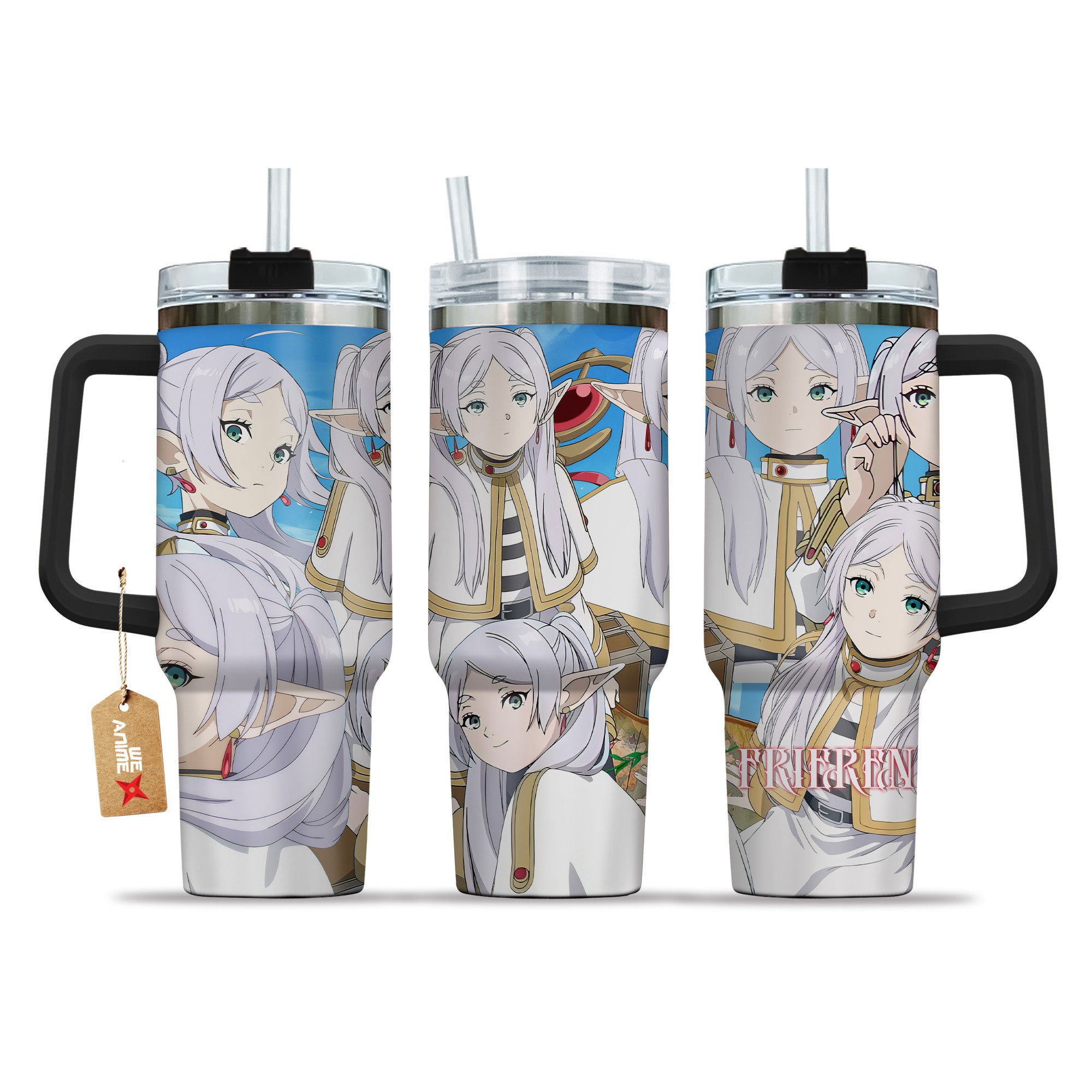 Frieren Sousou No Frieren Anime Custom Stanley Quencher 40oz Stainless Steel Tumbler With Handle