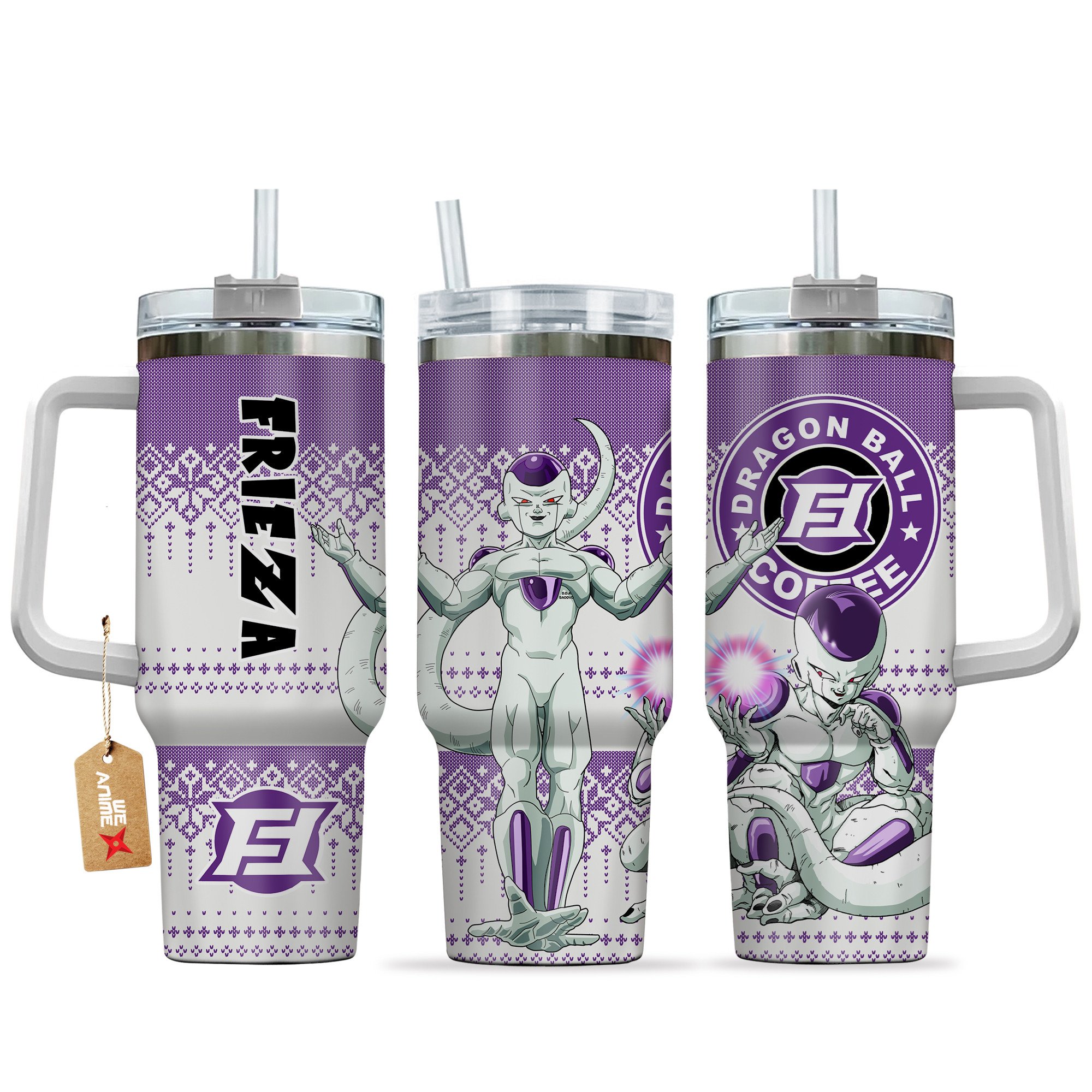 Frieza Dragon Ball Z Anime Custom Stanley Quencher 40oz Stainless Steel Tumbler With Handle