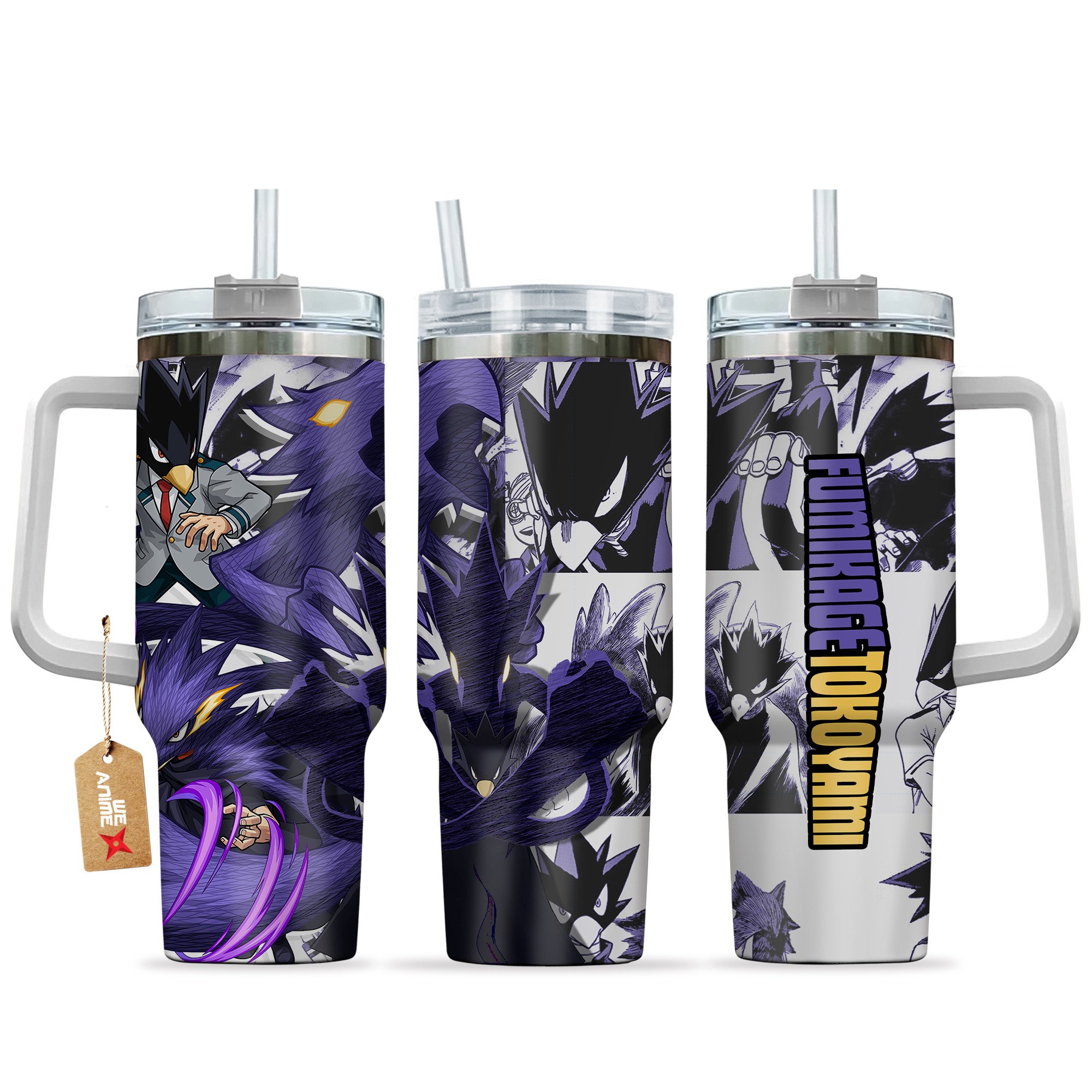 Fumikage Tokoyami (Tsukuyomi) My Hero Academia Anime Custom Stanley Quencher 40oz Stainless Steel Tumbler With Handle
