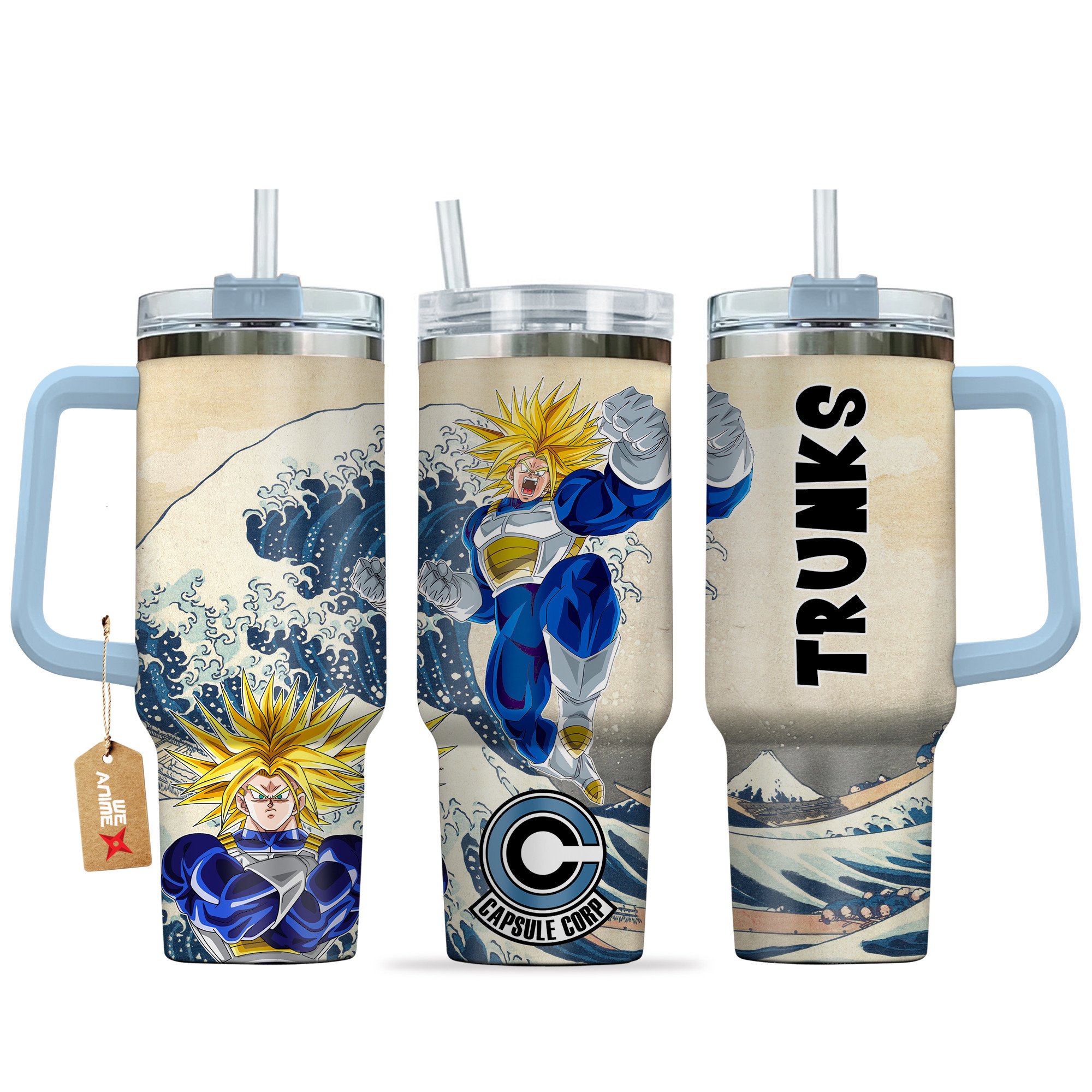Future Trunks Dragon Ball Anime Custom Stanley Quencher 40oz Stainless Steel Tumbler With Handle