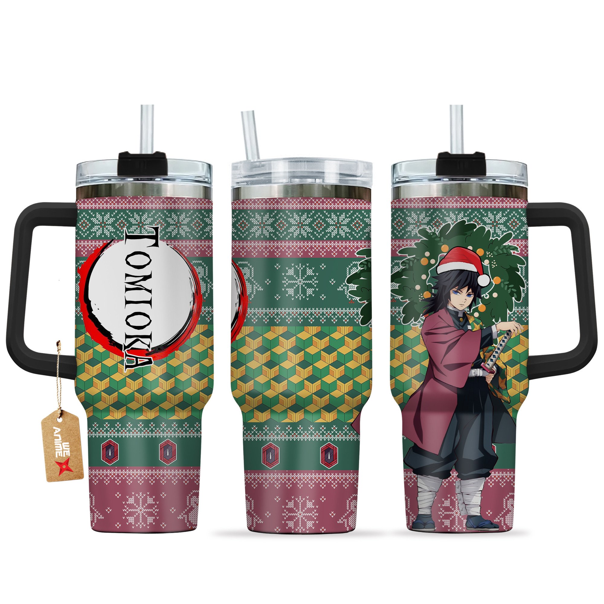 Giyu Tomioka Demon Slayer Anime Custom Stanley Quencher 40oz Stainless Steel Tumbler With Handle