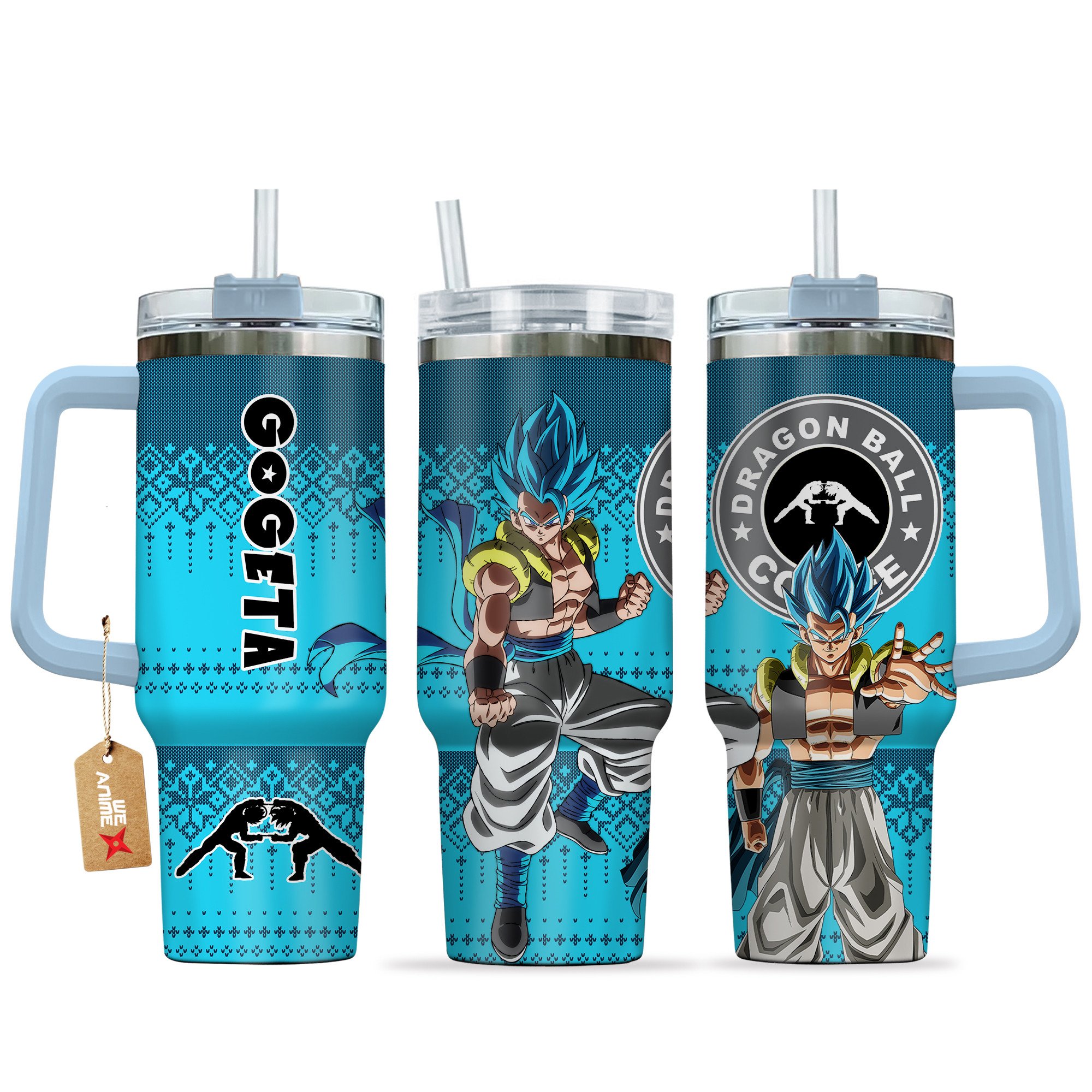 Gogeta Dragon Ball Z Anime Custom Stanley Quencher 40oz Stainless Steel Tumbler With Handle