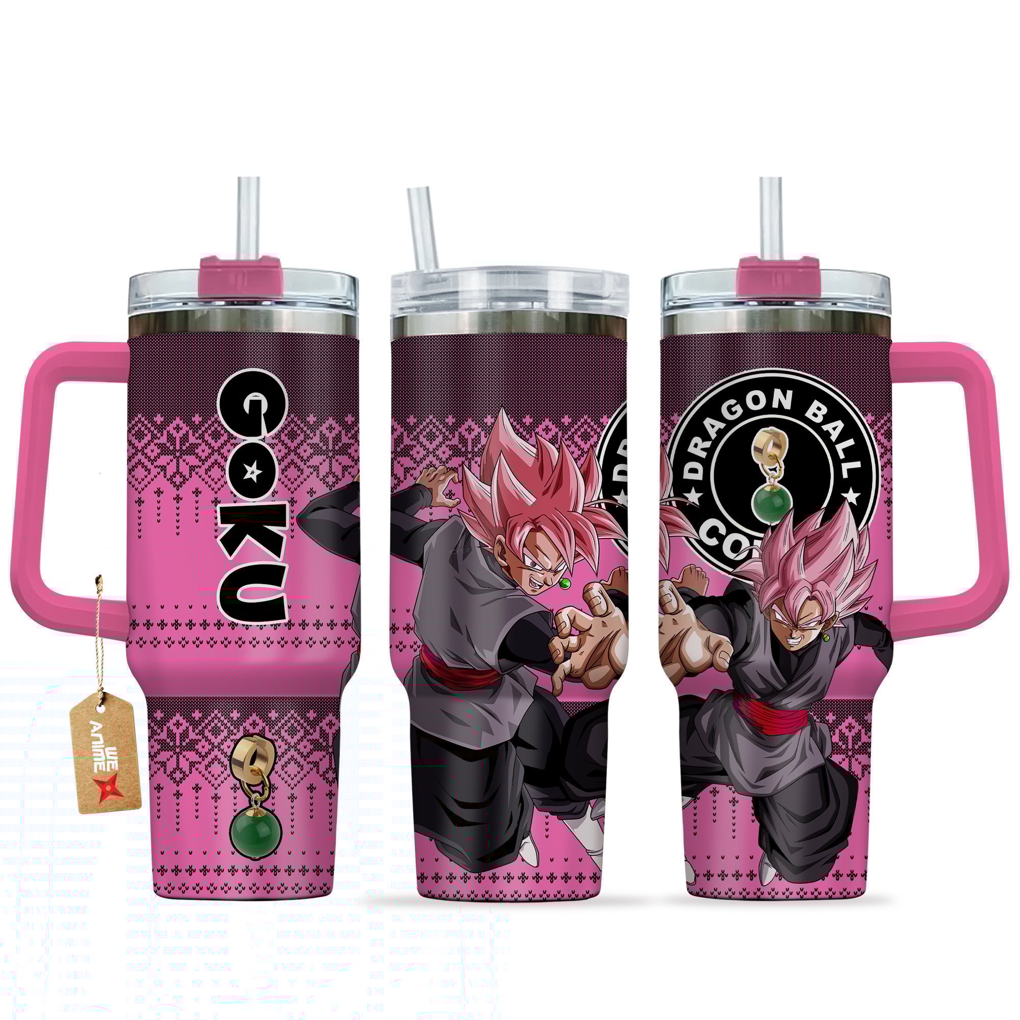 Goku Black Rose Dragon Ball Z Anime Custom Stanley Quencher 40oz Stainless Steel Tumbler With Handle