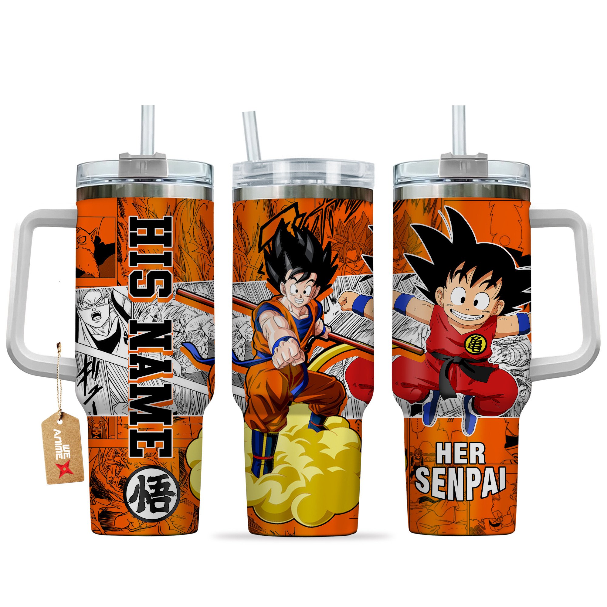 Goku Dragon Ball Anime Custom Stanley Quencher 40oz Stainless Steel Tumbler With Handle
