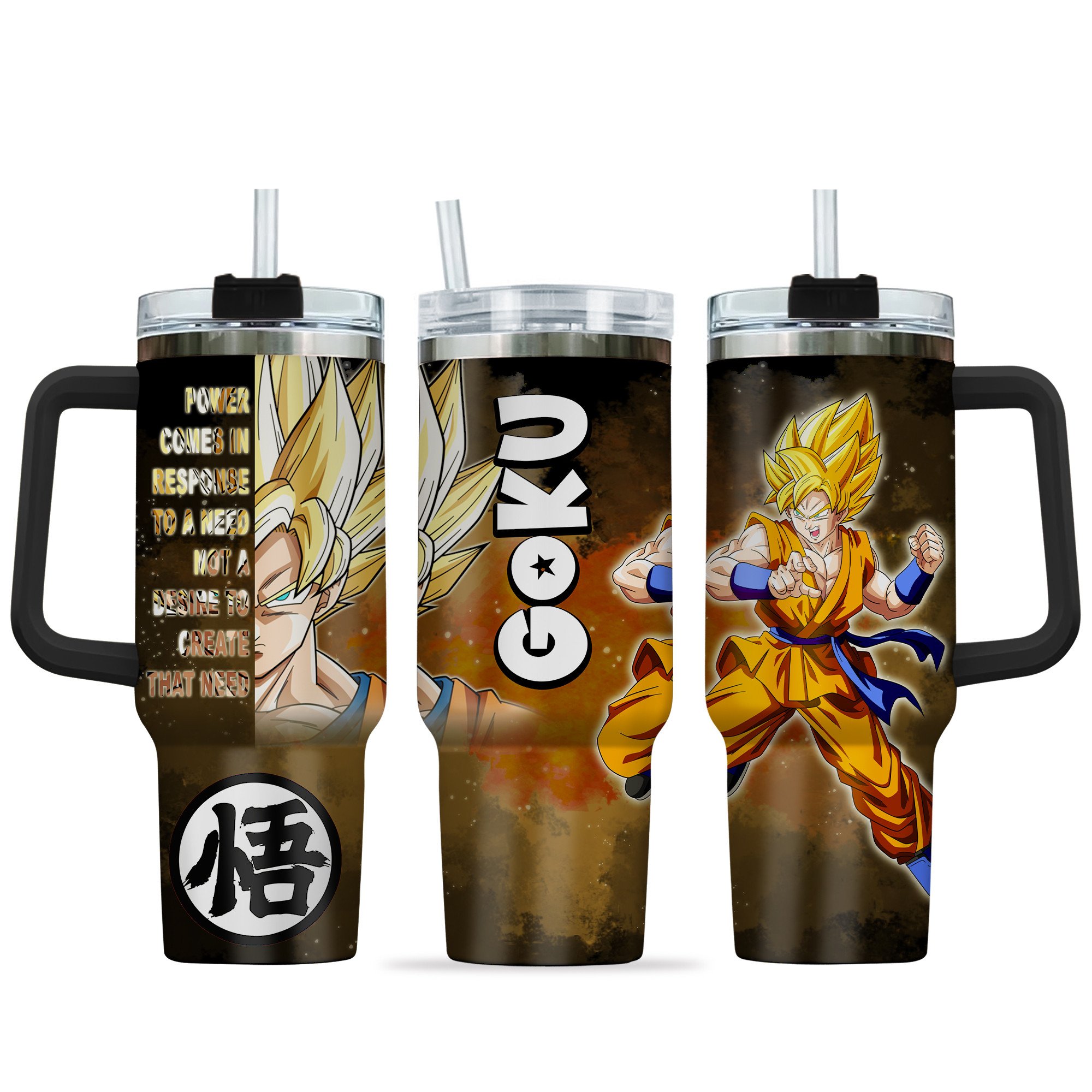 Goku Dragon Ball Anime Custom Stanley Quencher 40oz Stainless Steel Tumbler With Handle