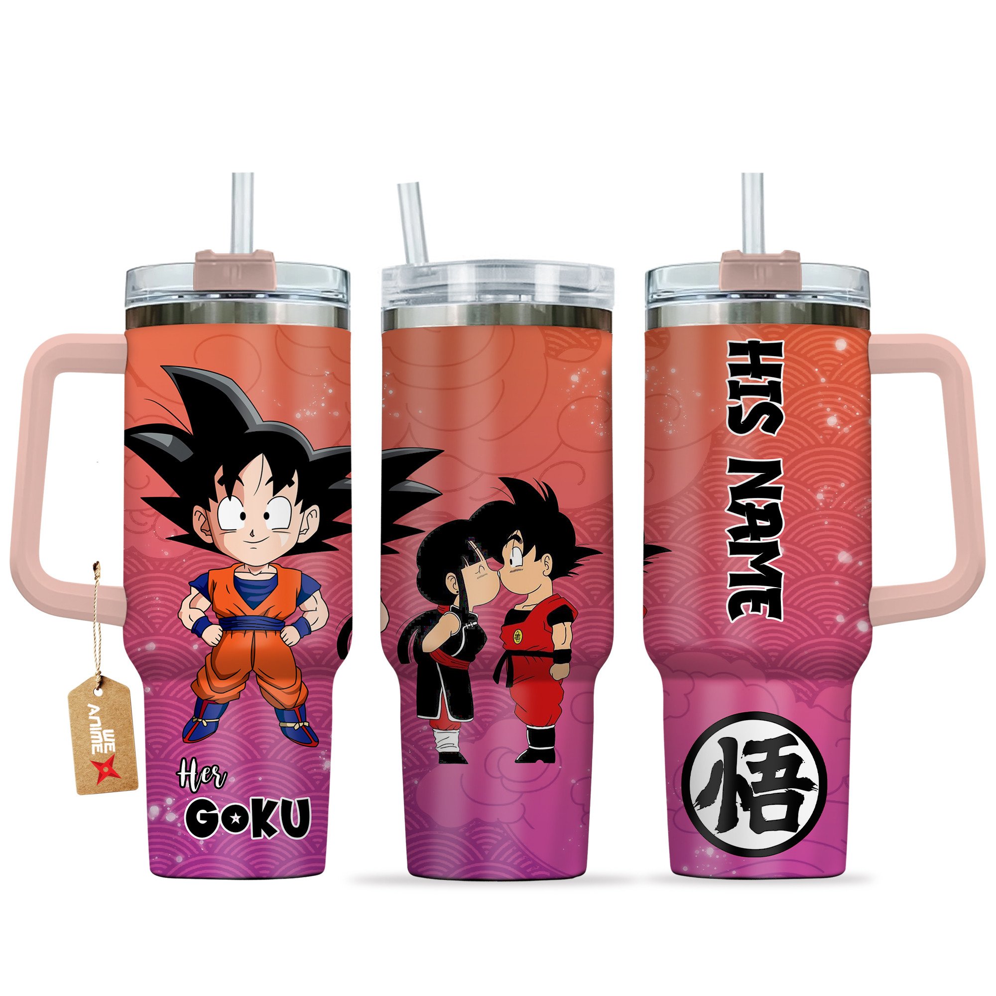 Goku Dragon Ball Anime Valentine Custom Stanley Quencher 40oz Stainless Steel Tumbler With Handle