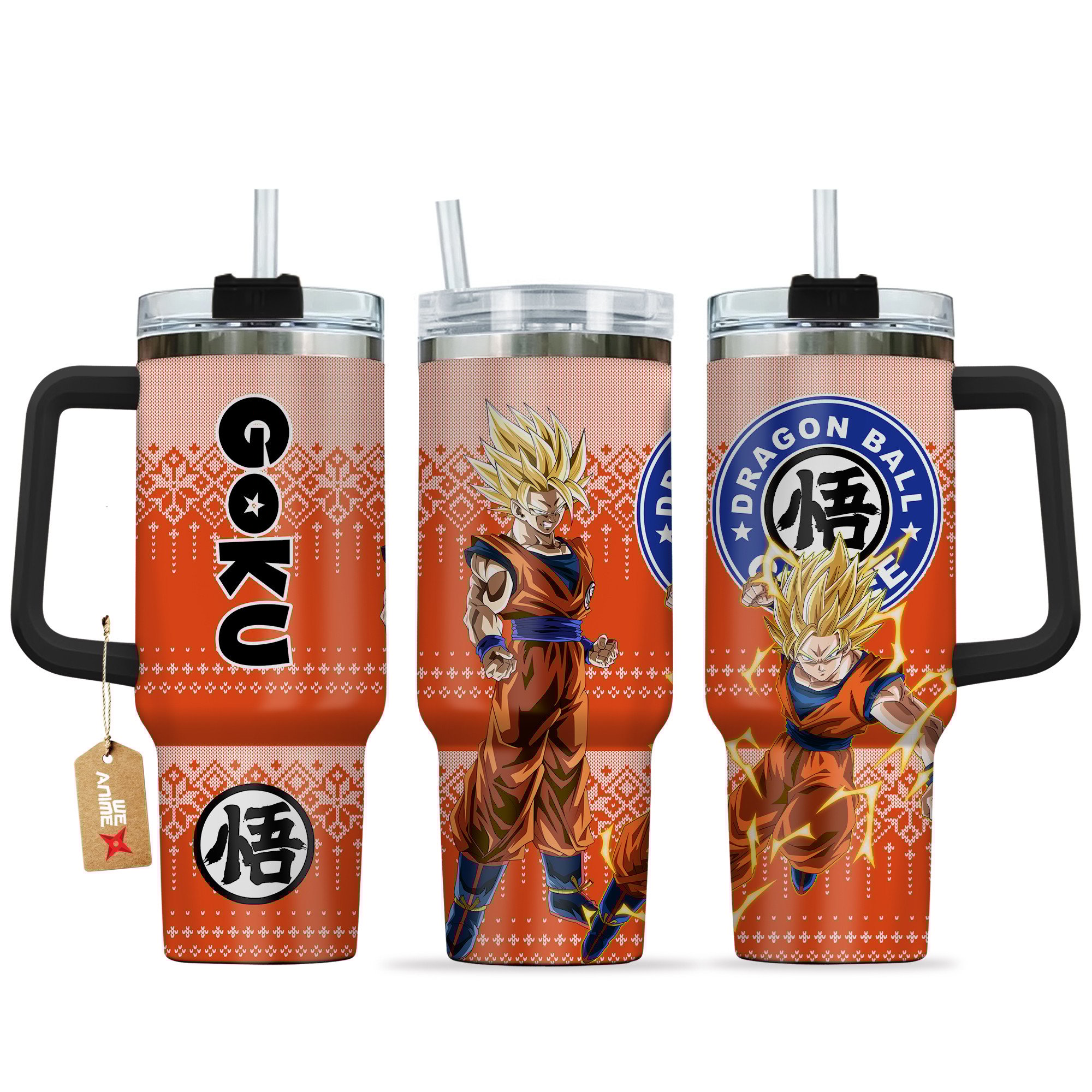 Goku Super Saiyan Dragon Ball Anime Custom Stanley Quencher 40oz Stainless Steel Tumbler With Handle