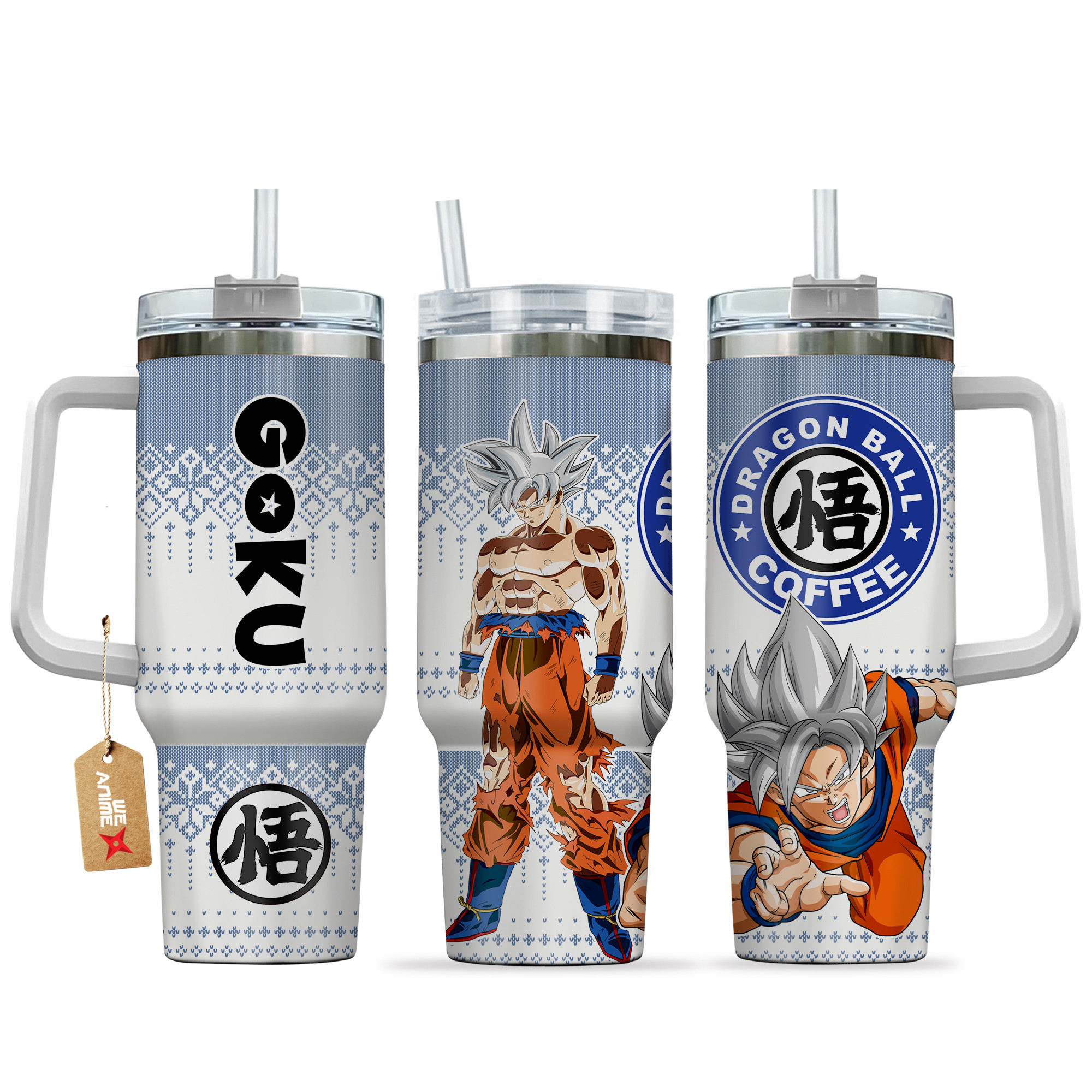 Goku Ultra Instinct Dragon Ball Anime Custom Stanley Quencher 40oz Stainless Steel Tumbler With Handle