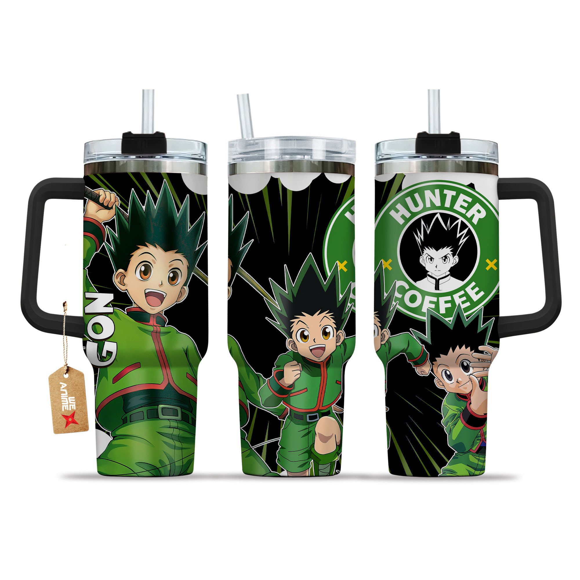 Gon Freecss Hunter x Hunter Anime Custom Stanley Quencher 40oz Stainless Steel Tumbler With Handle
