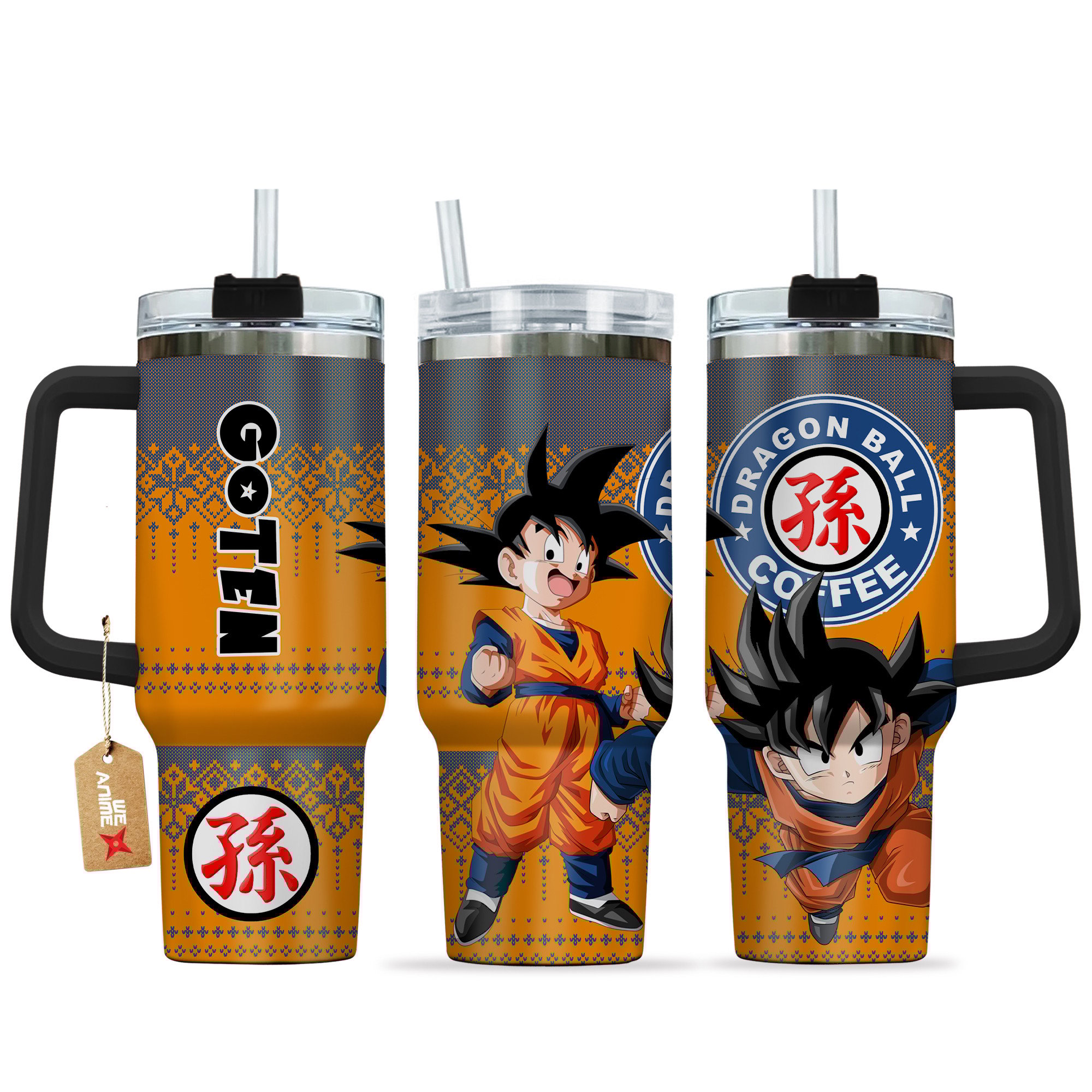 Goten Dragon Ball Z Anime Custom Stanley Quencher 40oz Stainless Steel Tumbler With Handle