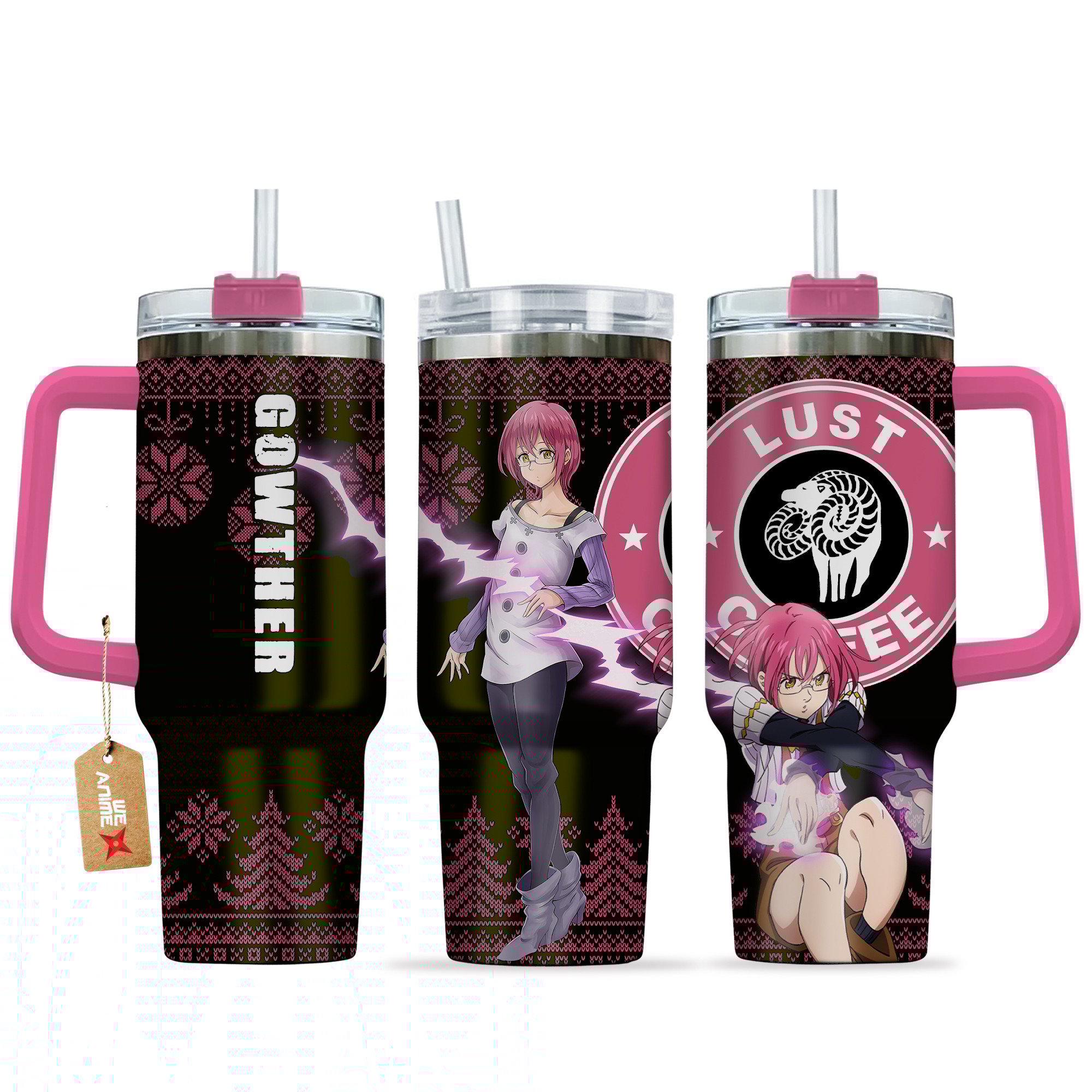 Gowther Nanatsu no Taizai Anime Custom Stanley Quencher 40oz Stainless Steel Tumbler With Handle