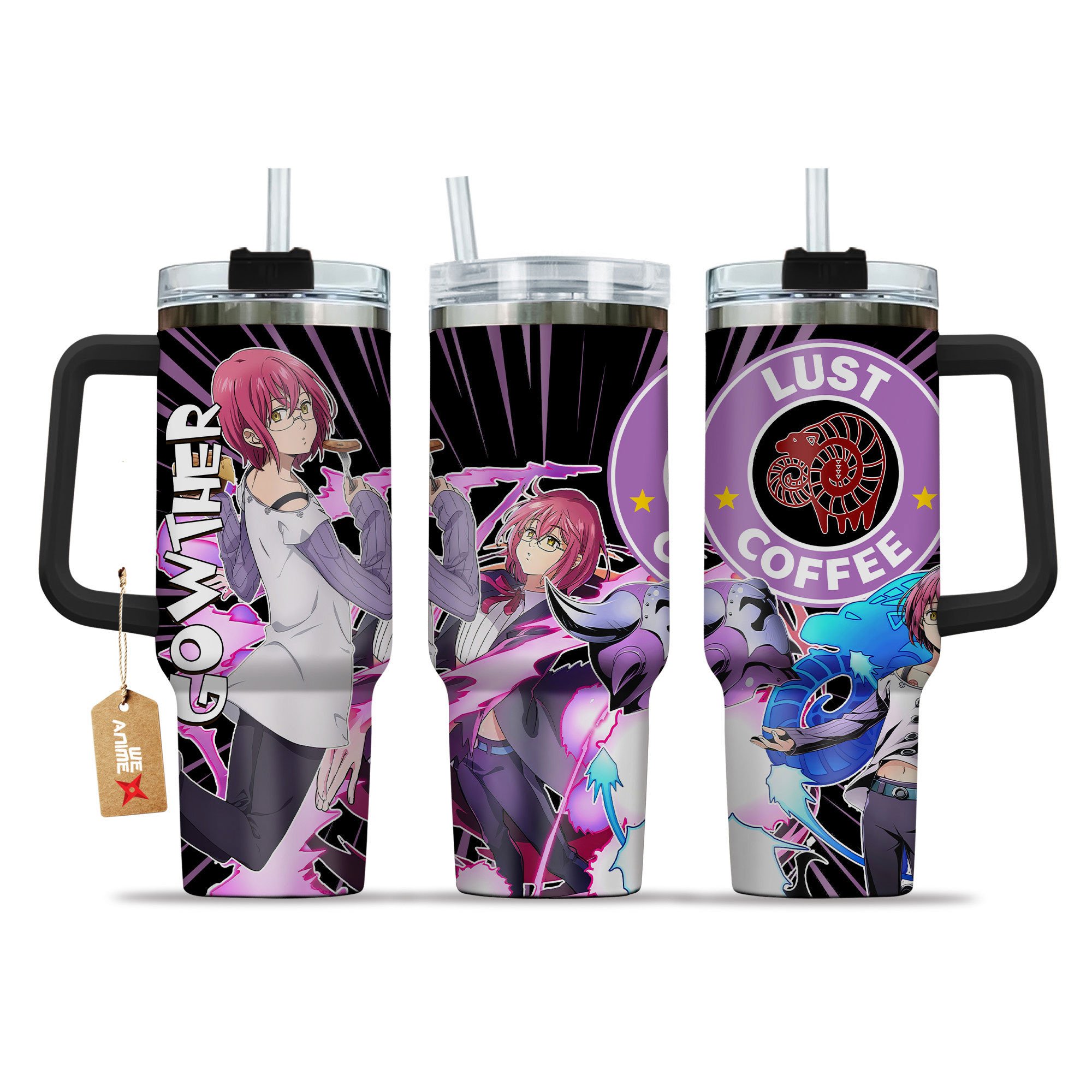 Gowther Nanatsu no Taizai Anime Custom Stanley Quencher 40oz Stainless Steel Tumbler With Handle