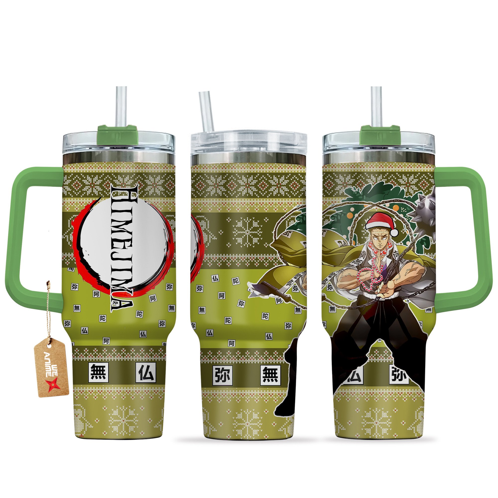 Gyomei Himejima Demon Slayer Anime Custom Stanley Quencher 40oz Stainless Steel Tumbler With Handle
