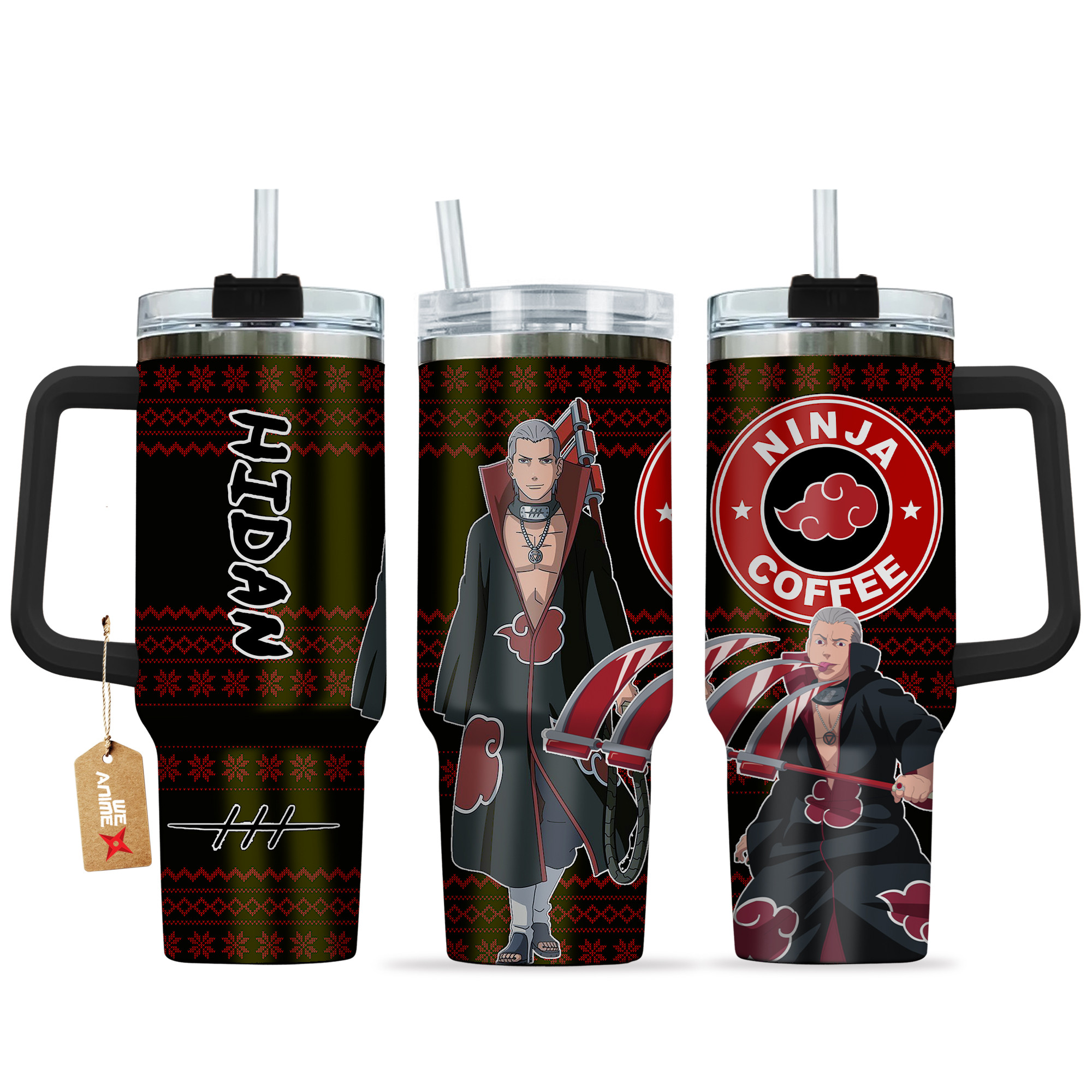 Hidan Naruto Anime Custom Stanley Quencher 40oz Stainless Steel Tumbler With Handle