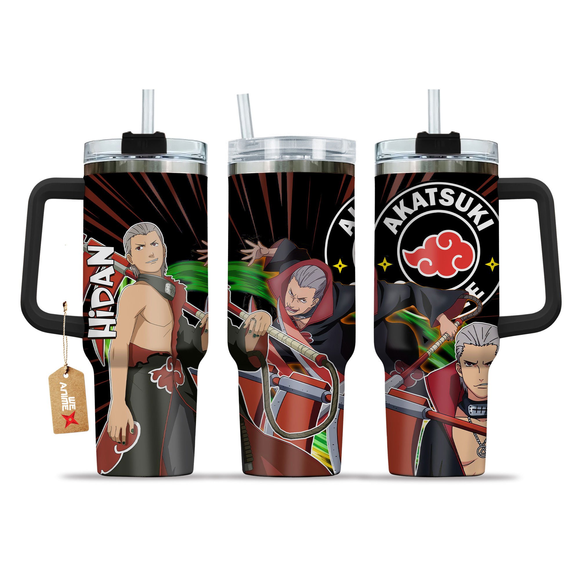 Hidan Naruto Anime Custom Stanley Quencher 40oz Stainless Steel Tumbler With Handle