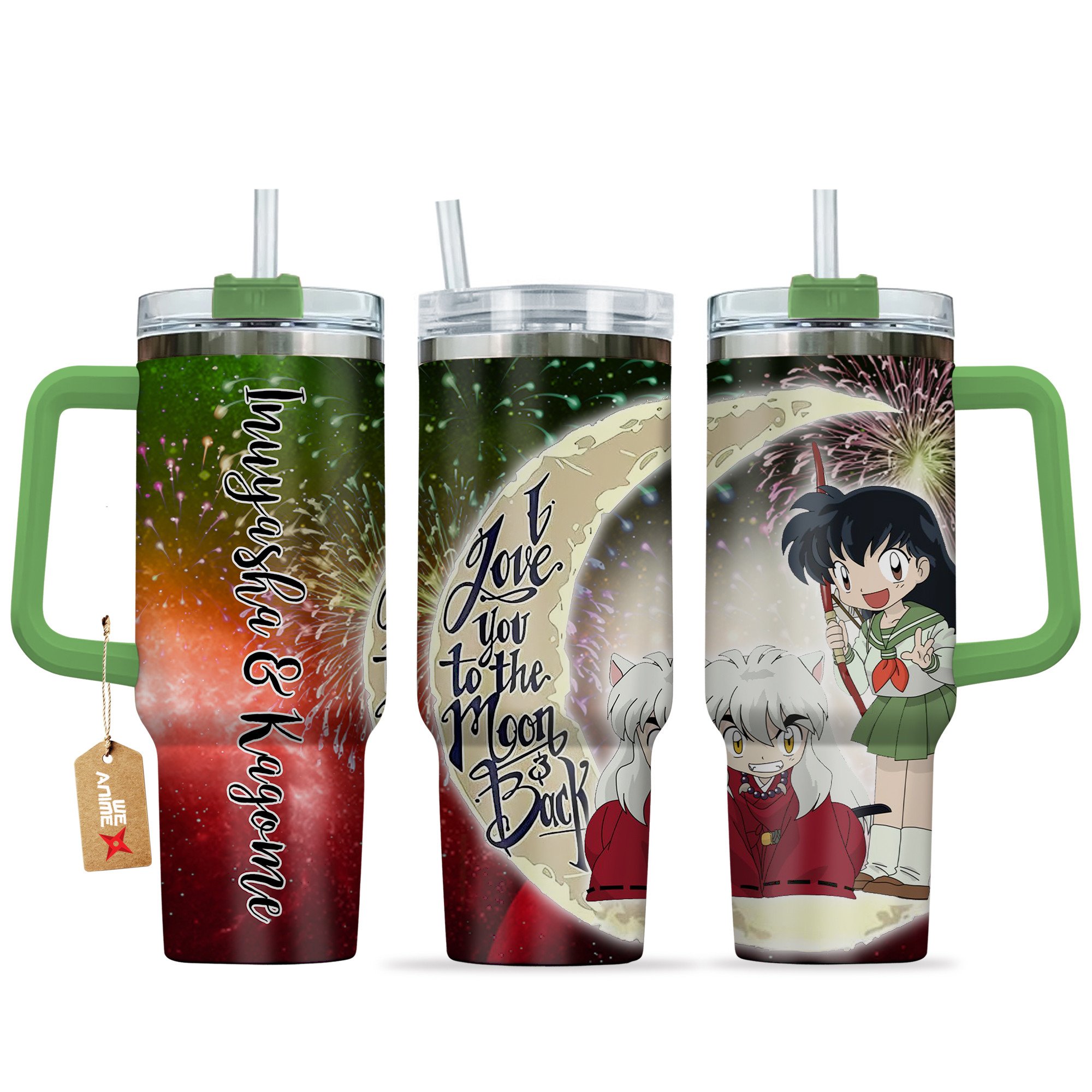 Higurashi Kagome Inuyasha Anime Valentine Custom Stanley Quencher 40oz Stainless Steel Tumbler With Handle