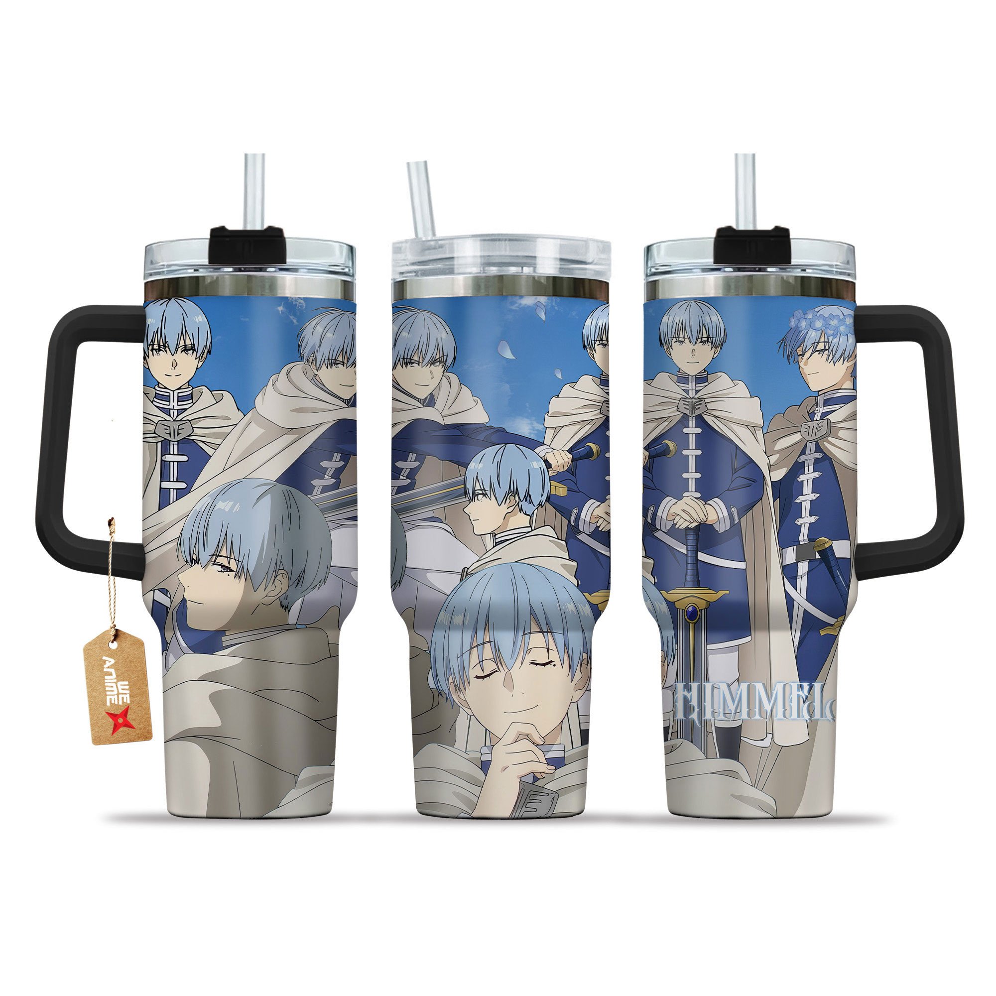 Himmel Sousou No Frieren Anime Custom Stanley Quencher 40oz Stainless Steel Tumbler With Handle