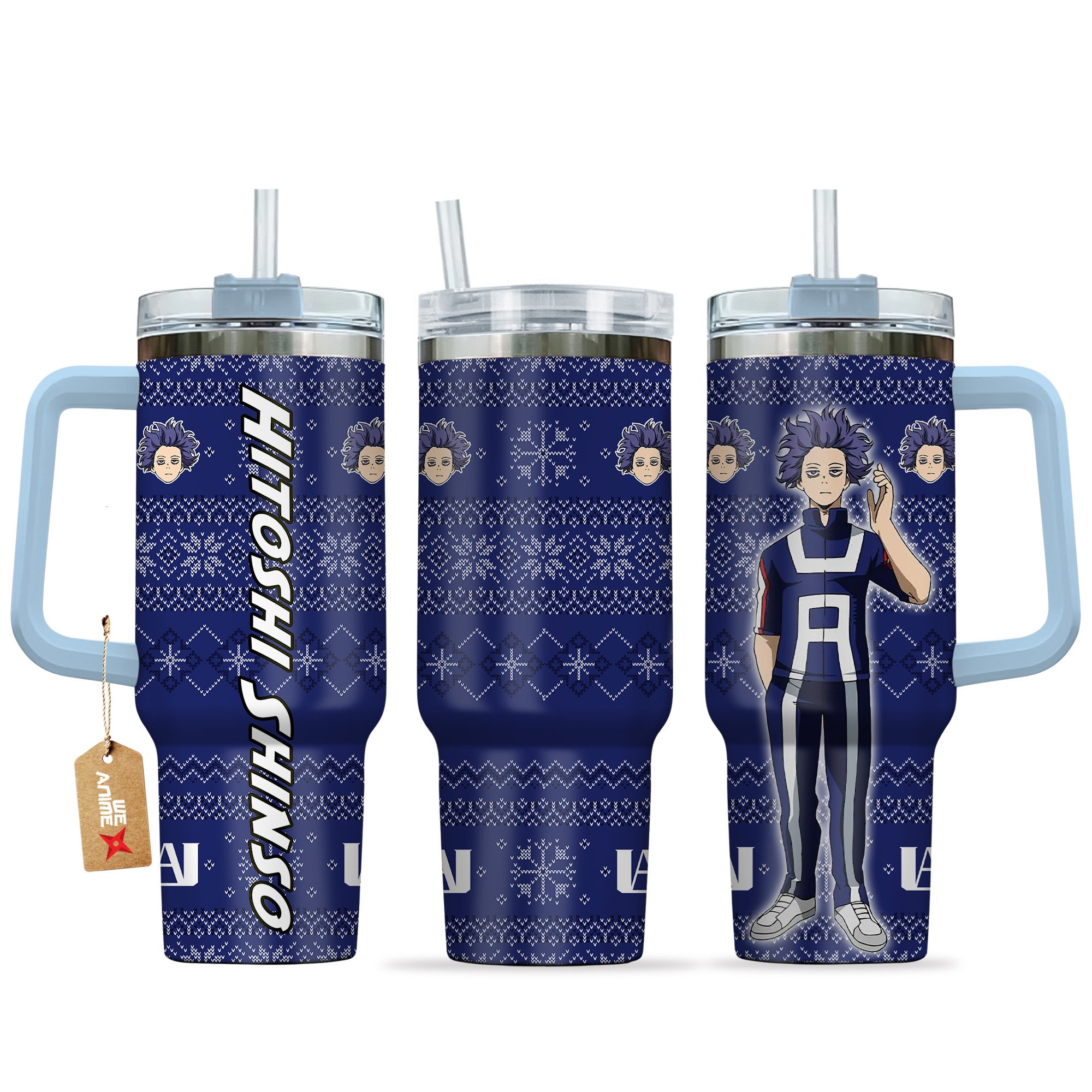 Hitoshi Shinso My Hero Academia Anime Custom Stanley Quencher 40oz Stainless Steel Tumbler With Handle